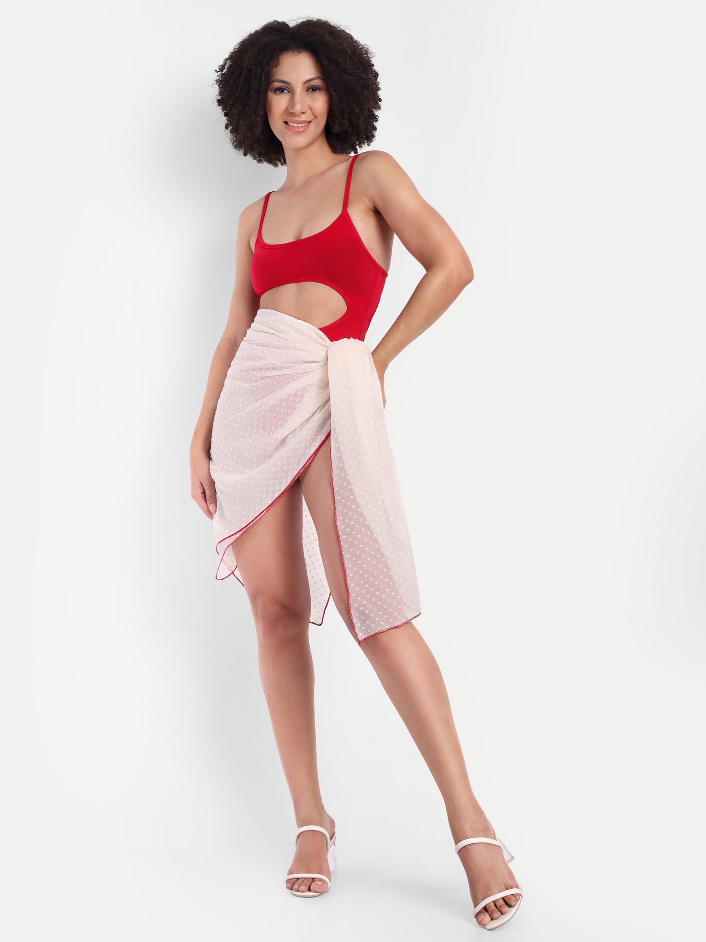 CINDY LAPIS SCARLET SWIMSUIT WITH SARONG