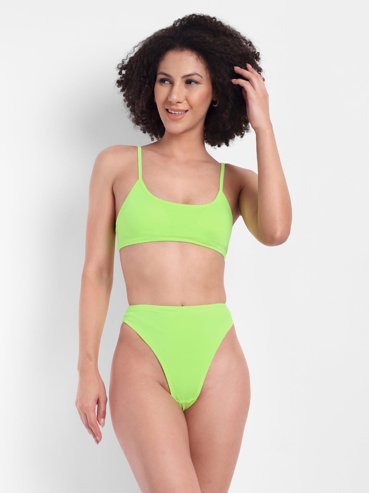 CHRISTY BIKINI SET IN LIME WITH SARONG