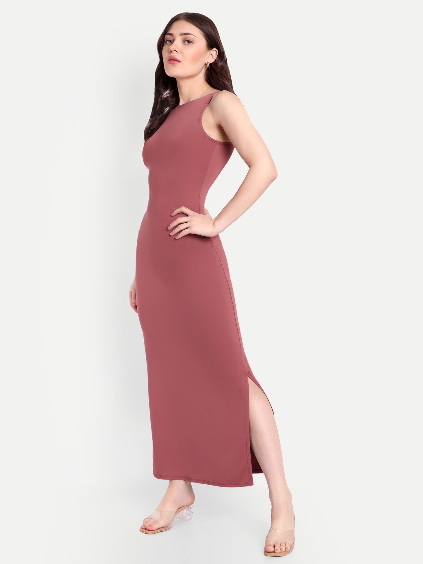 LUNA LOUNGE DRESS IN PINK ROSE