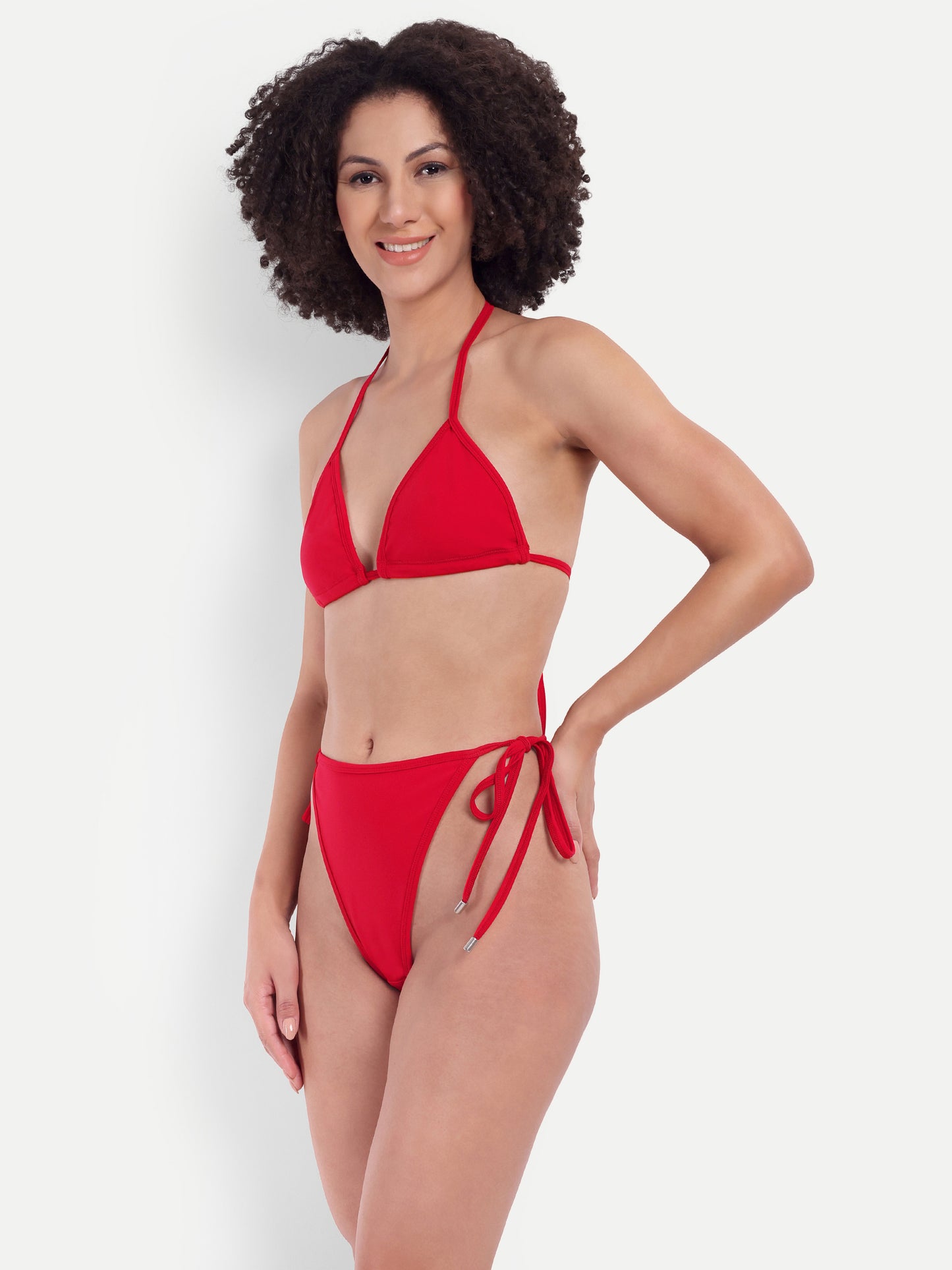 EMILY TIE UP BIKINI IN LAPIS RED WITH SARONG