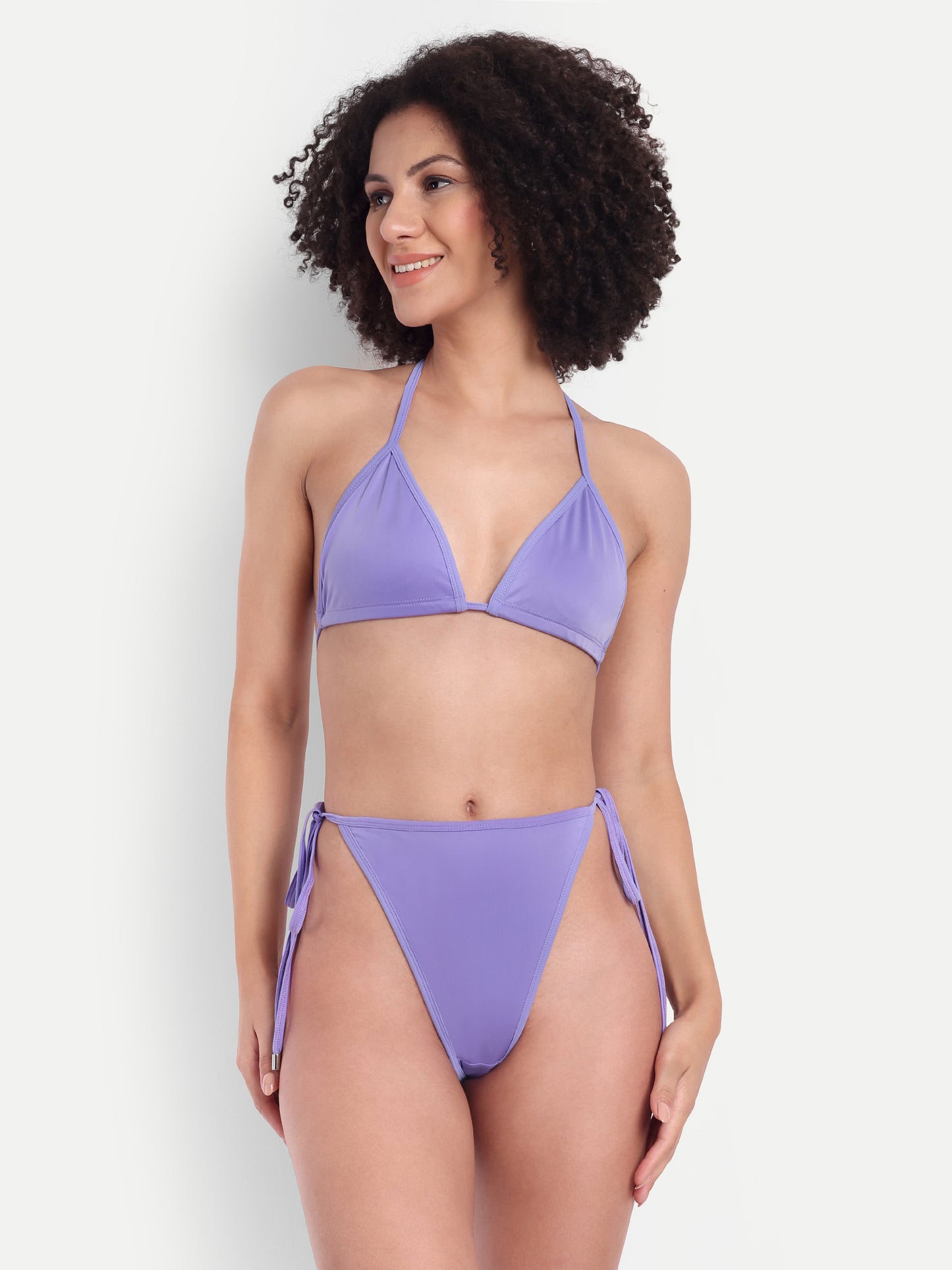 EMILY TIE UP BIKINI IN LILAC WITH SARONG