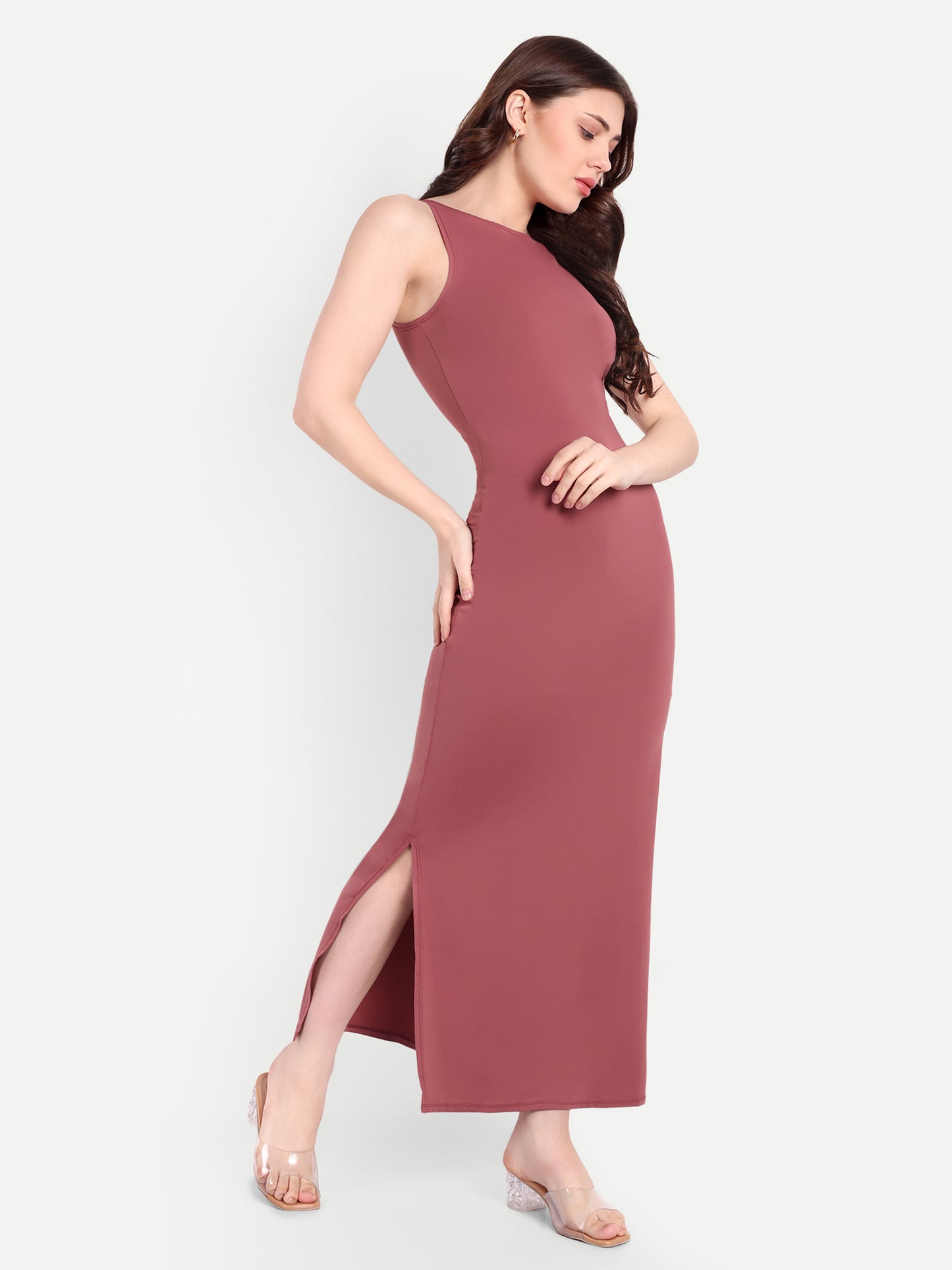 LUNA LOUNGE DRESS IN PINK ROSE