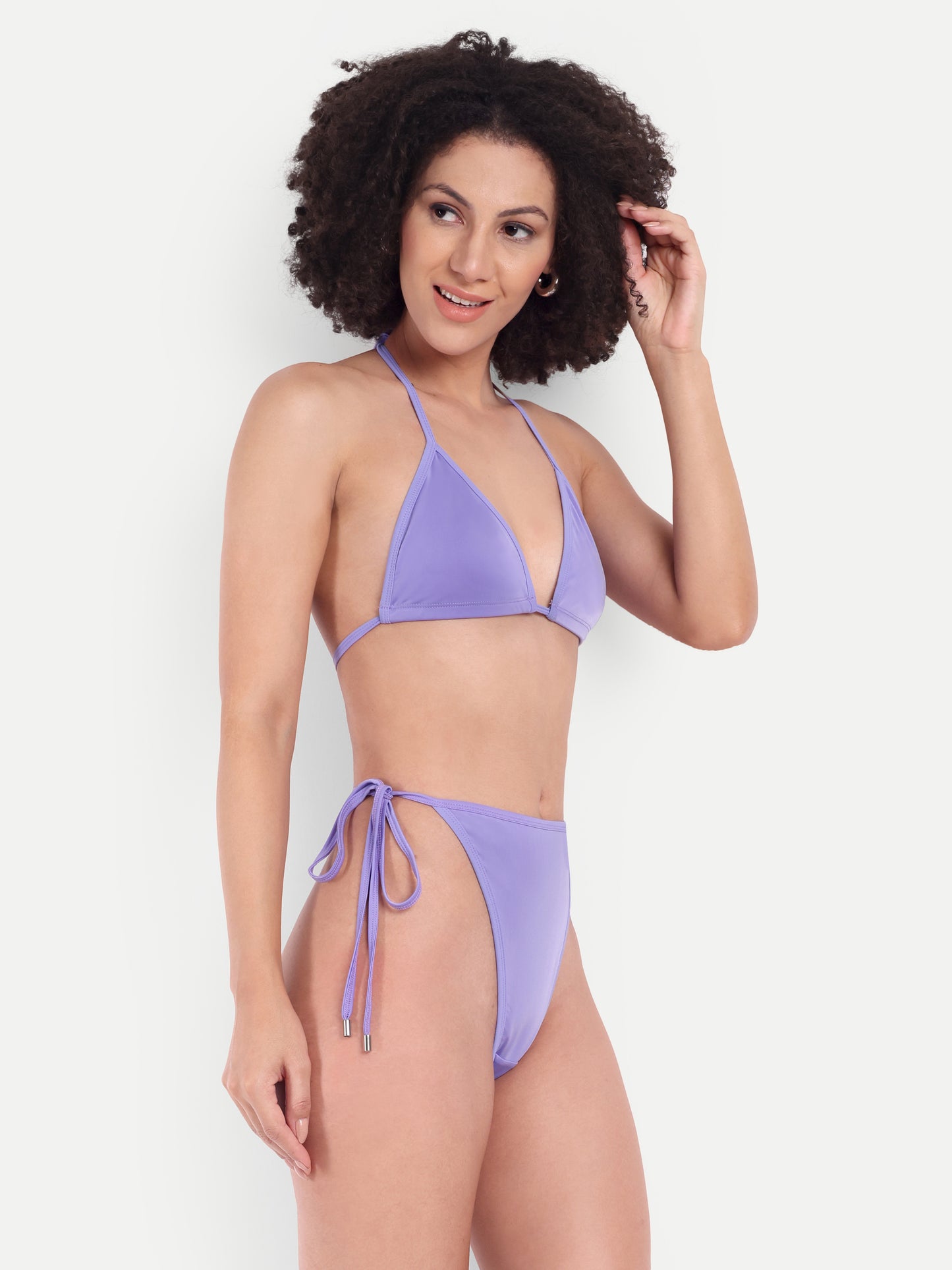 EMILY TIE UP BIKINI IN LILAC WITH SARONG