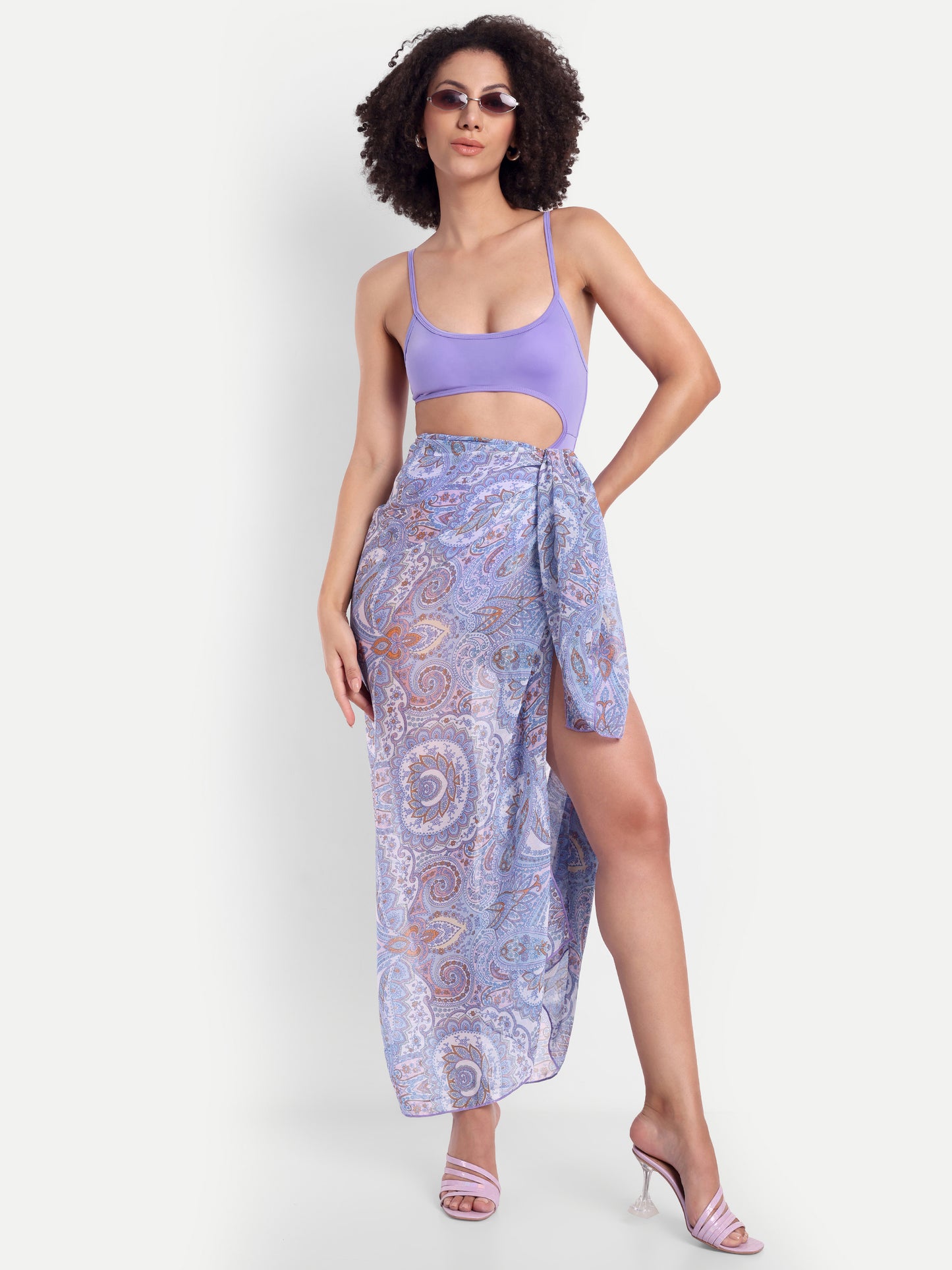 CINDY LILAC  SWIMSUIT WITH SARONG