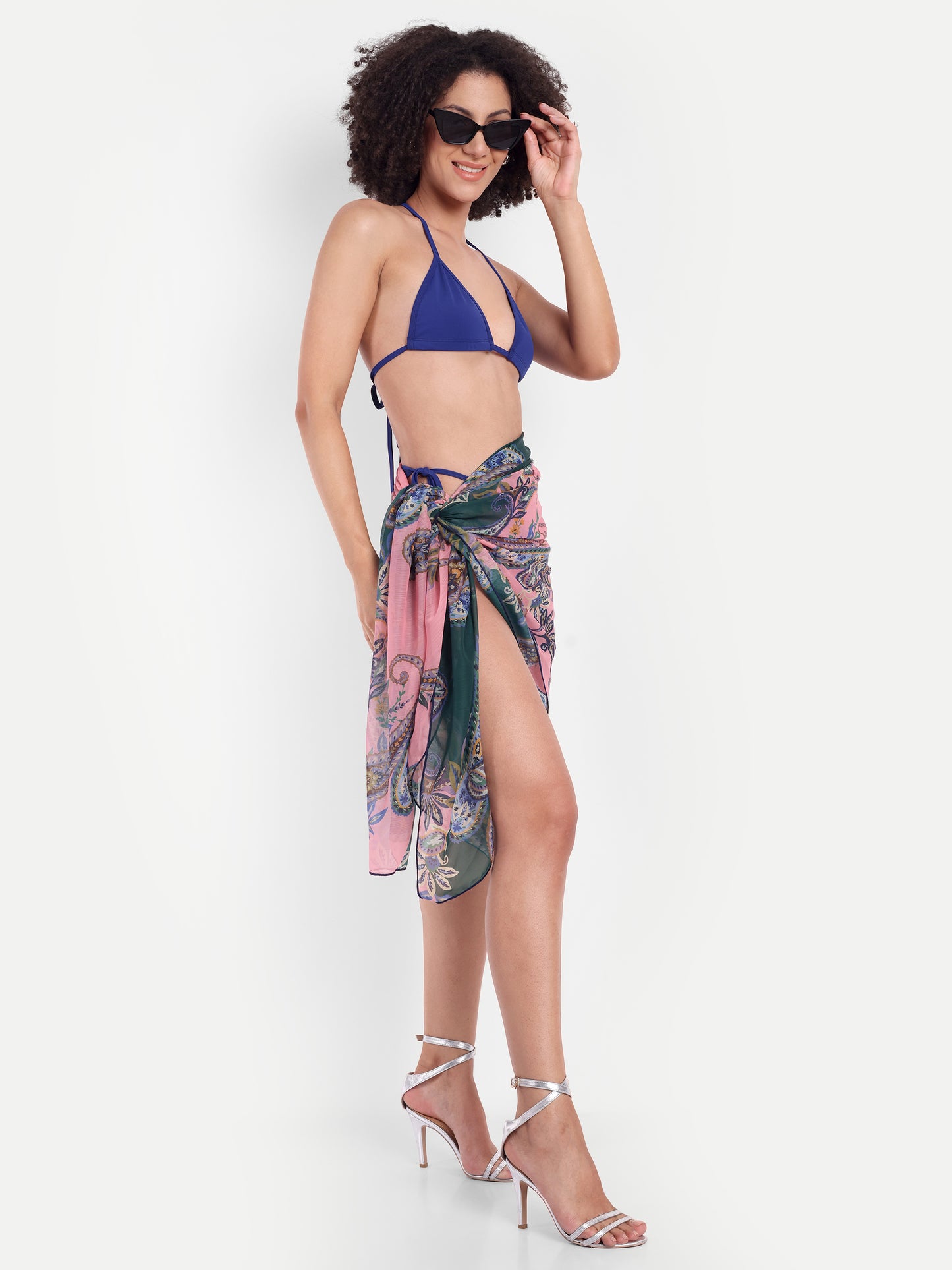 EMILY TIE UP BIKINI IN LAPIS BLUE WITH SARONG