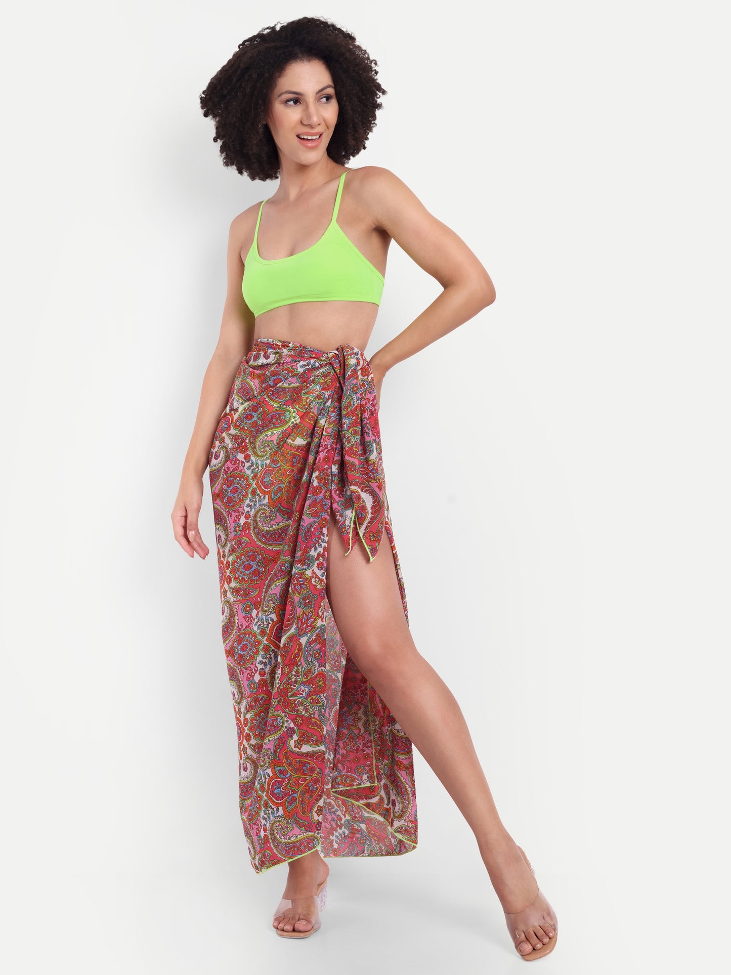 CHRISTY BIKINI SET IN LIME WITH SARONG