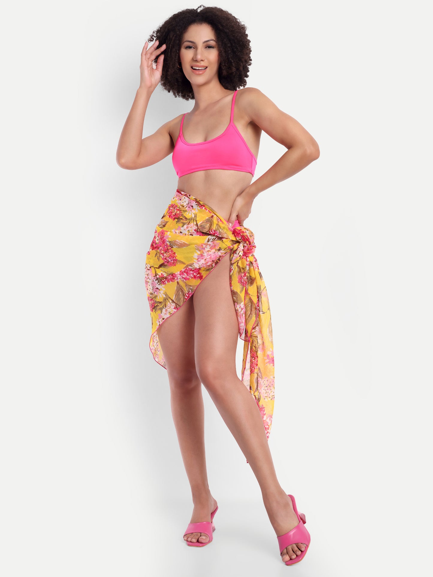 CHRISTY BIKINI SET IN LOLLIPOP WITH SARONG