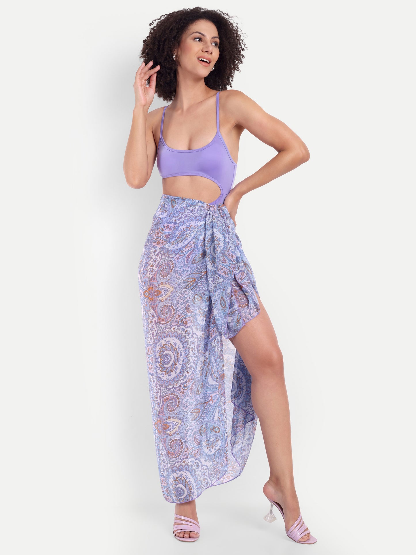 CINDY LILAC  SWIMSUIT WITH SARONG