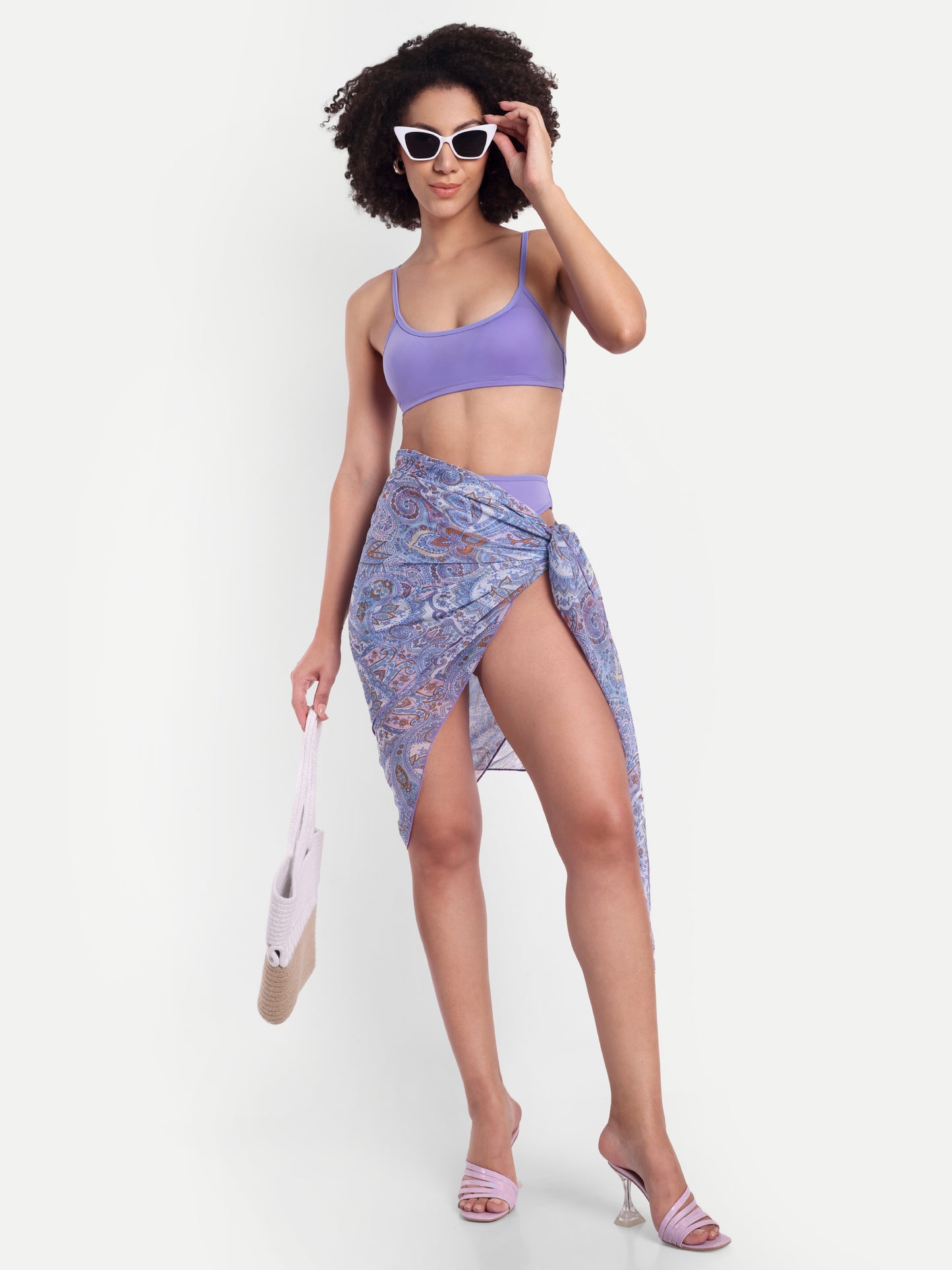 CHRISTY BIKINI SET IN LILAC WITH SARONG