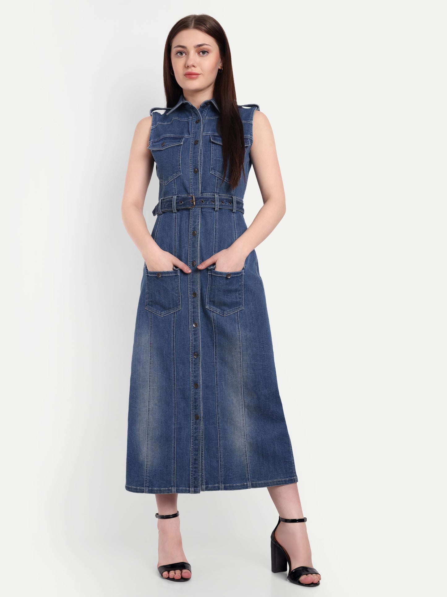 AUDREY DENIM LONG DRESS