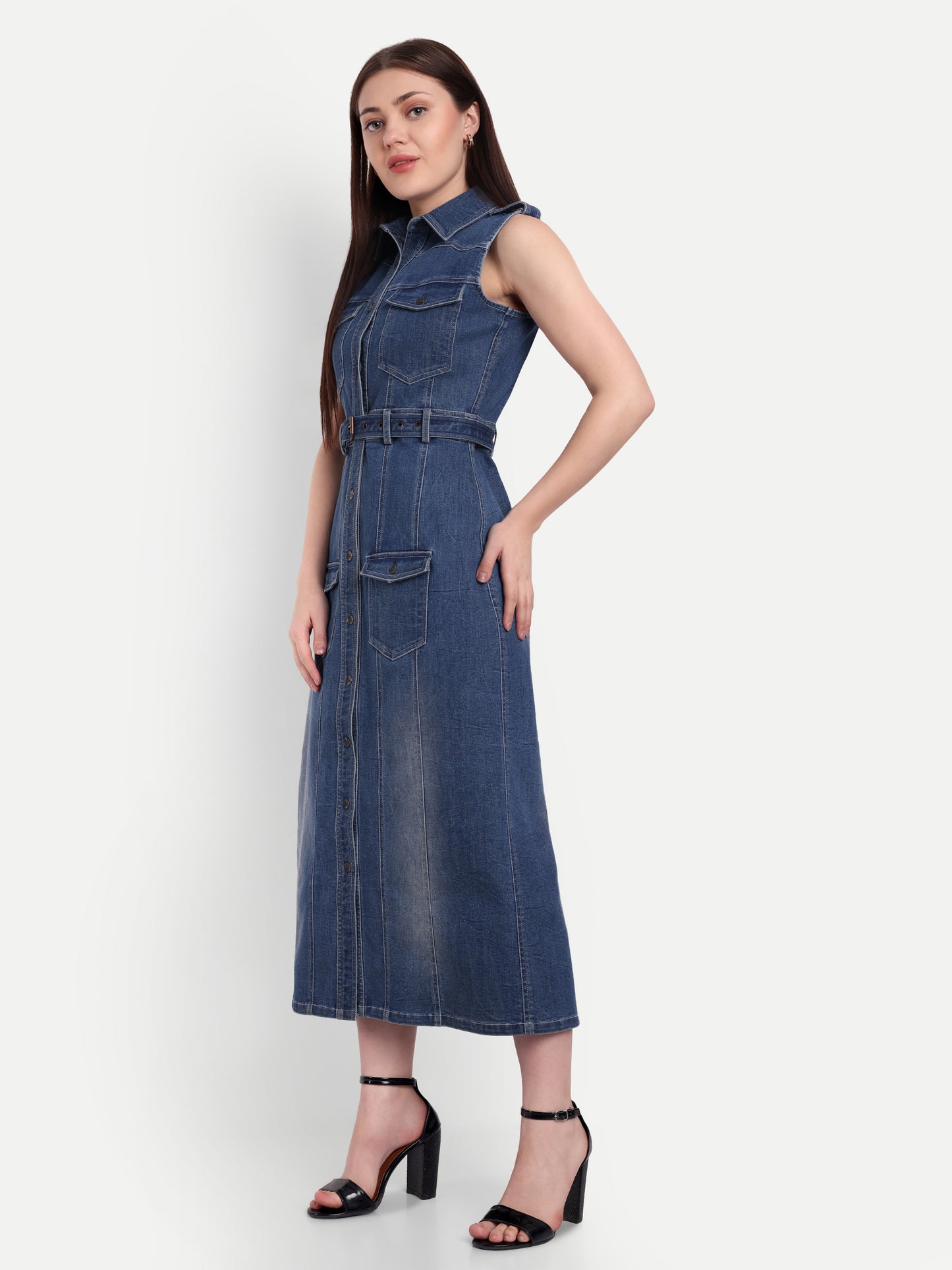 AUDREY DENIM LONG DRESS