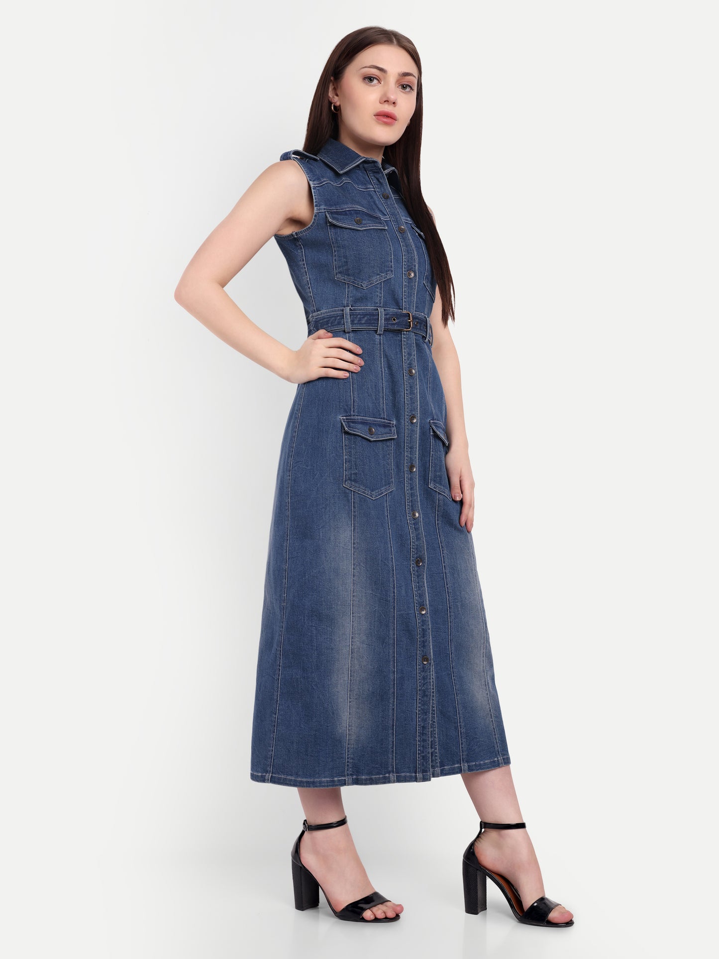 AUDREY DENIM LONG DRESS