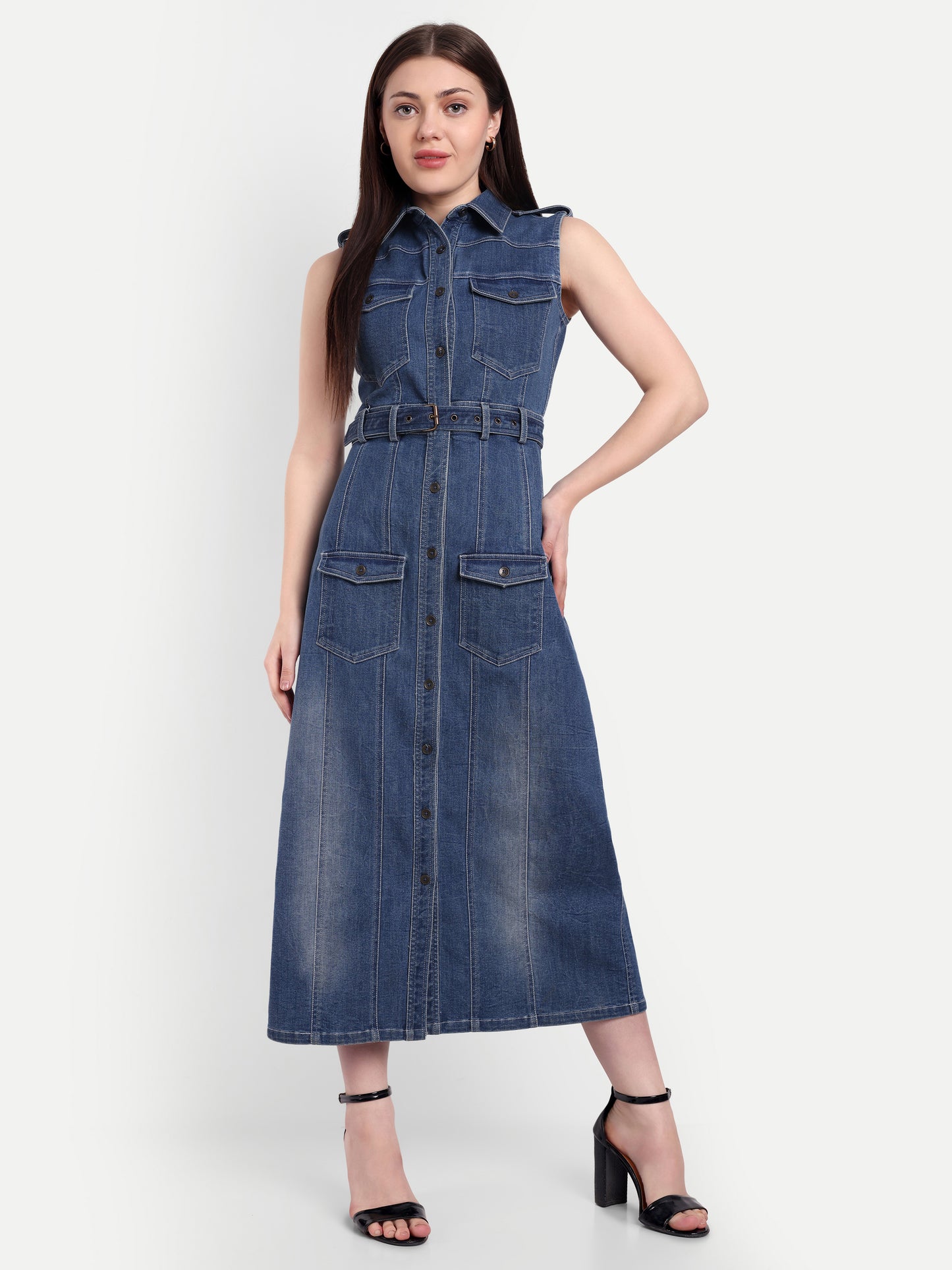 AUDREY DENIM LONG DRESS