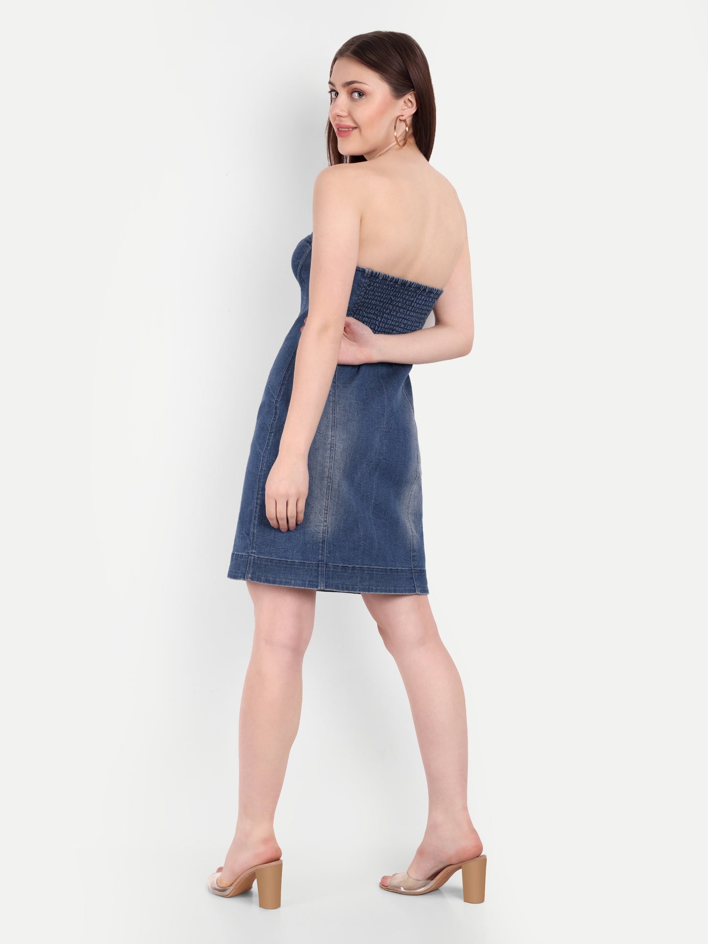 TRIXIE DENIM BUSTIER DRESS