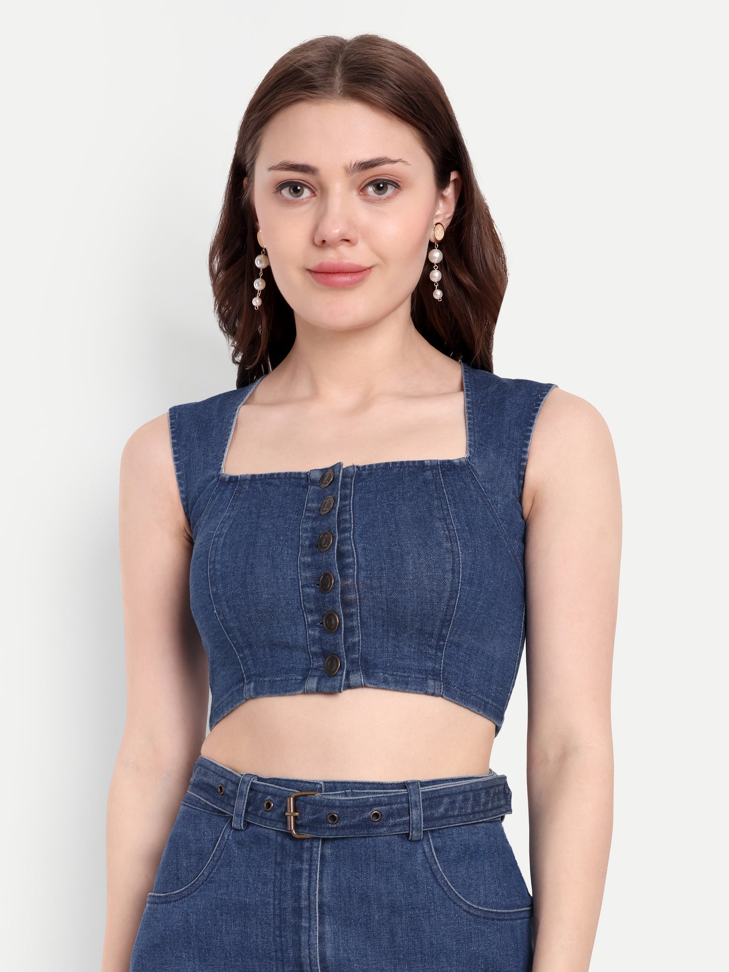 BELLA DENIM CROP TOP