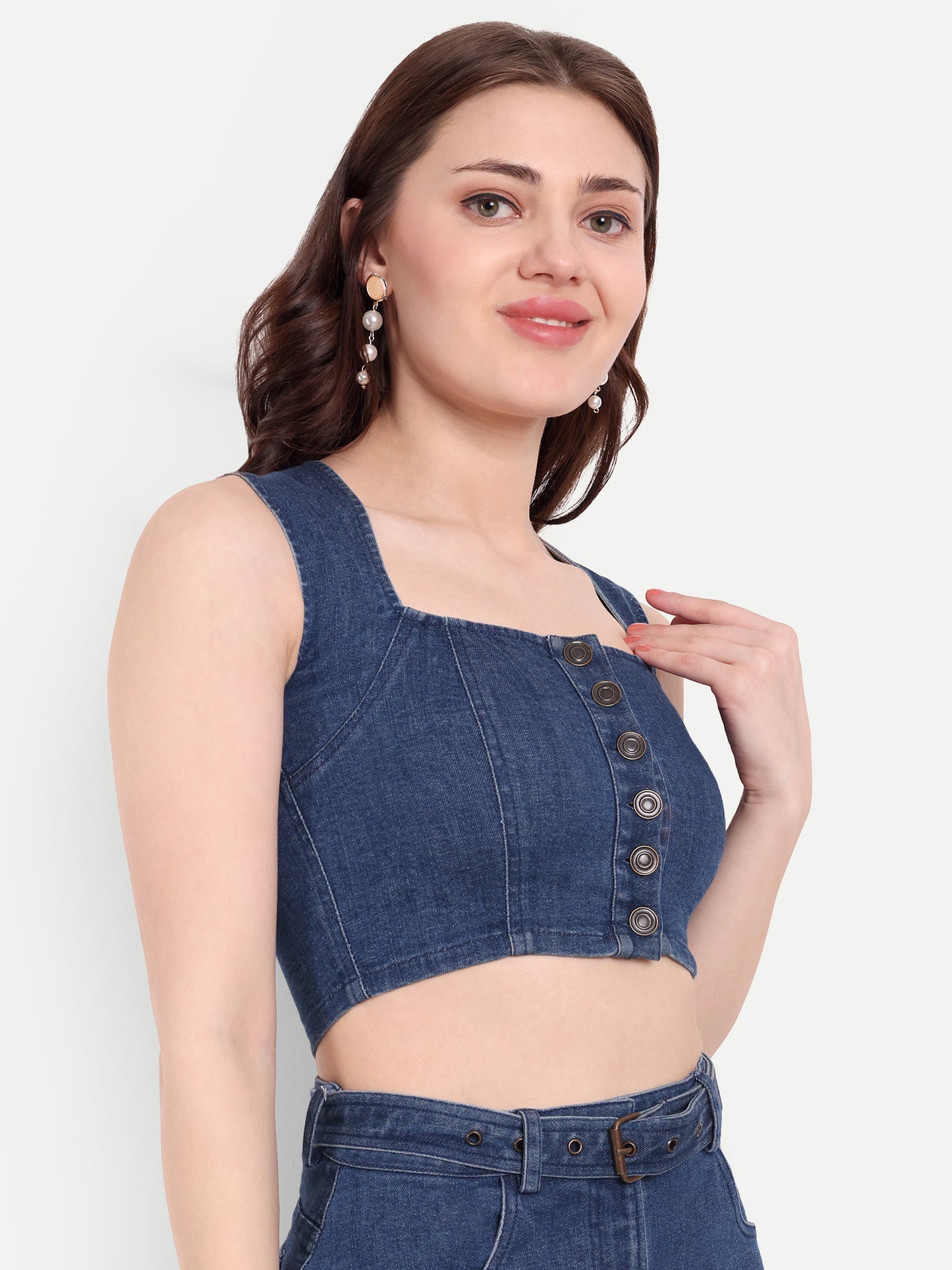 BELLA DENIM CROP TOP