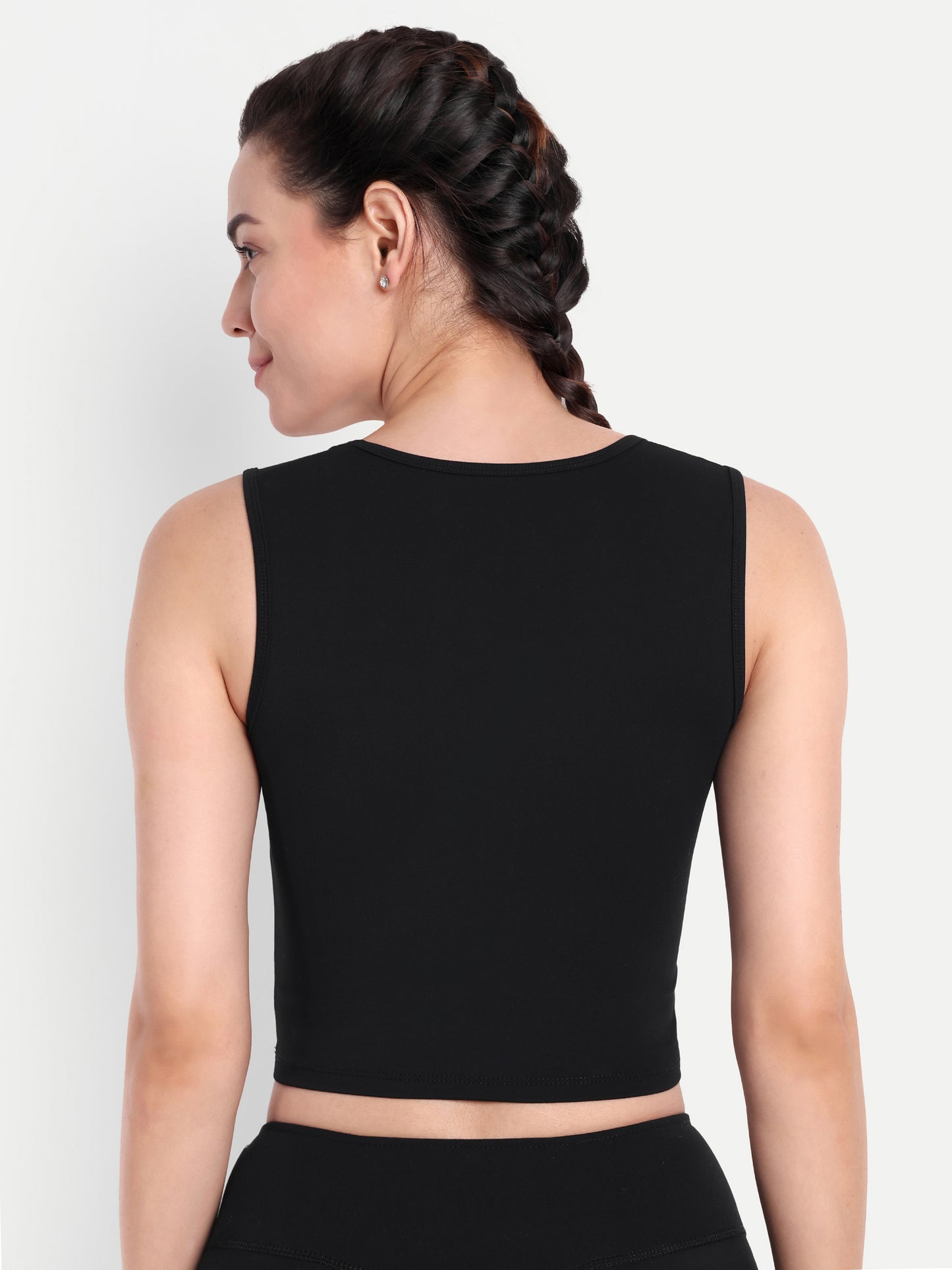 FLEUR CROP TOP IN BLACK