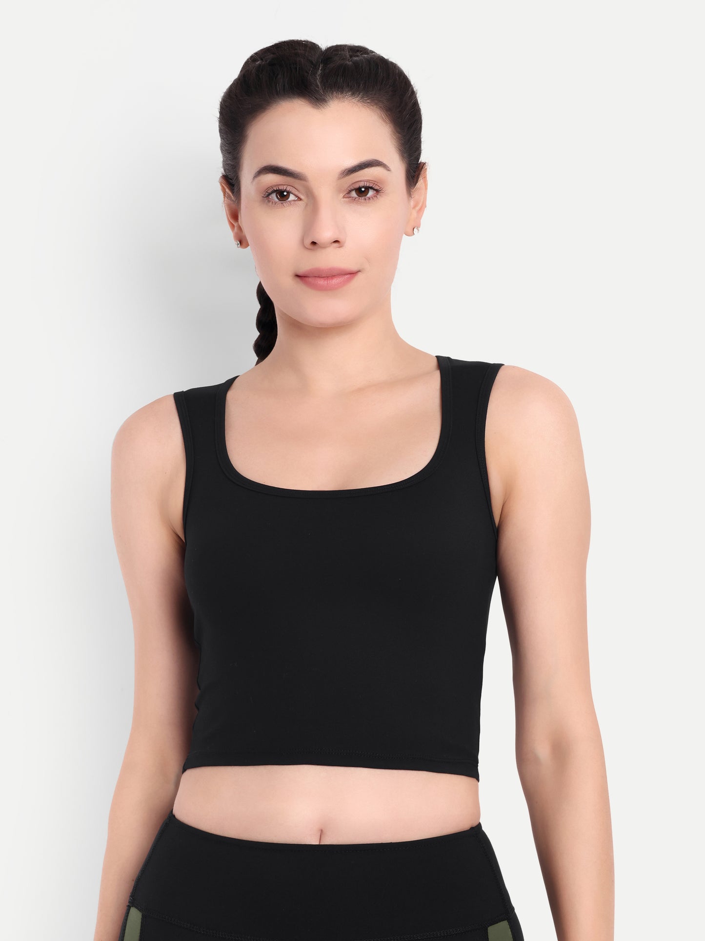 FLEUR CROP TOP IN BLACK