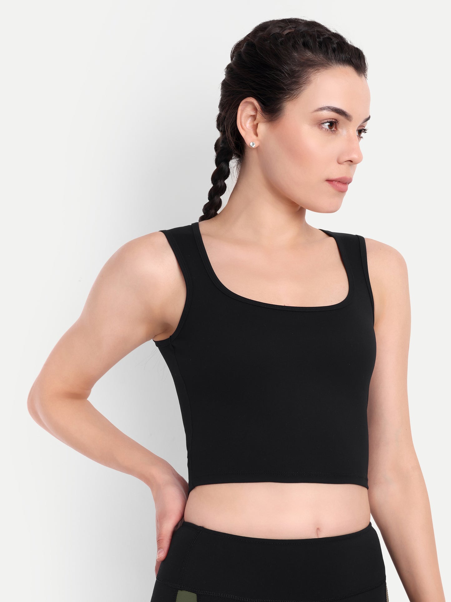 FLEUR CROP TOP IN BLACK