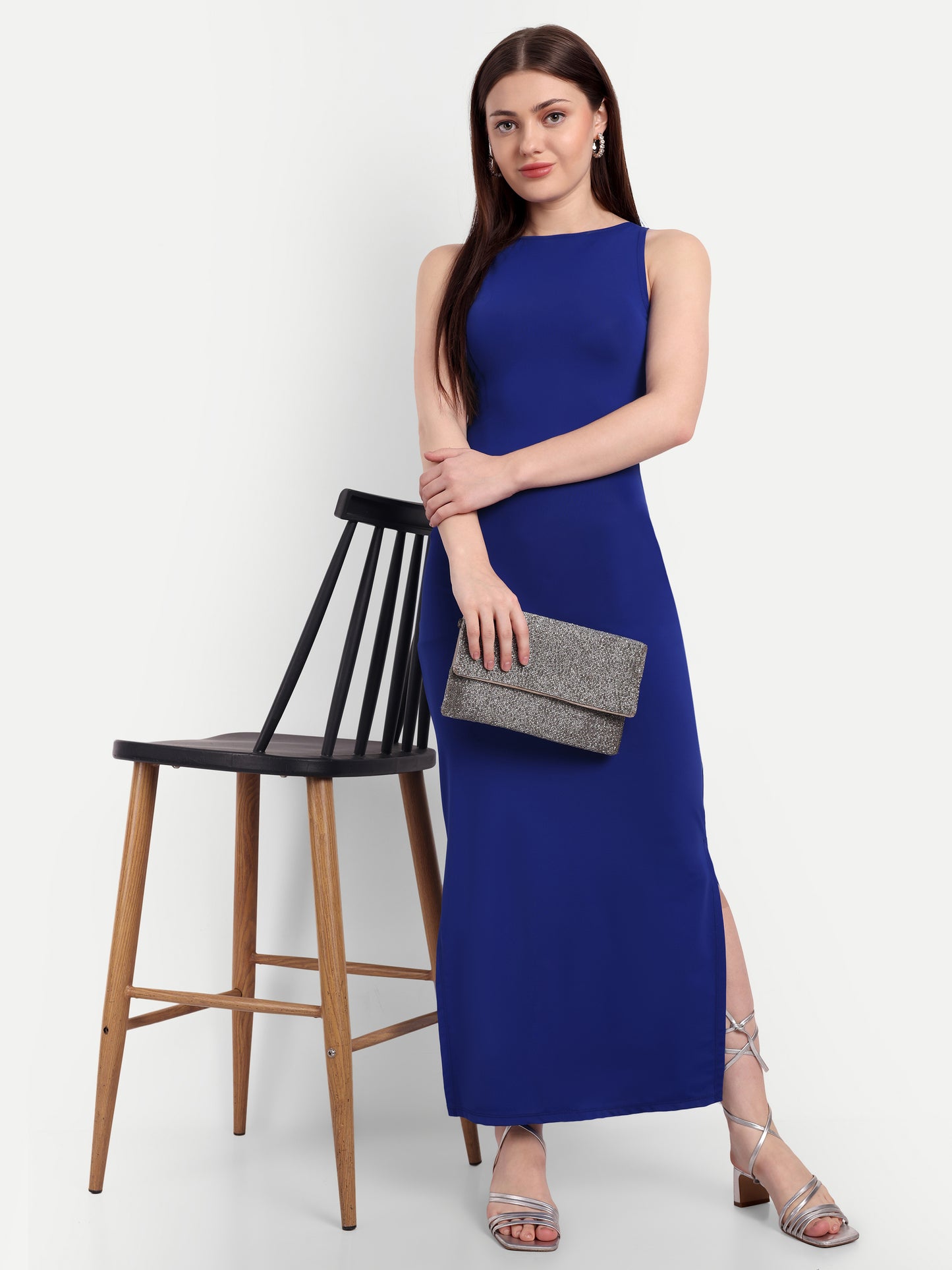 LUNA LOUNGE DRESS IN LAPIS BLUE