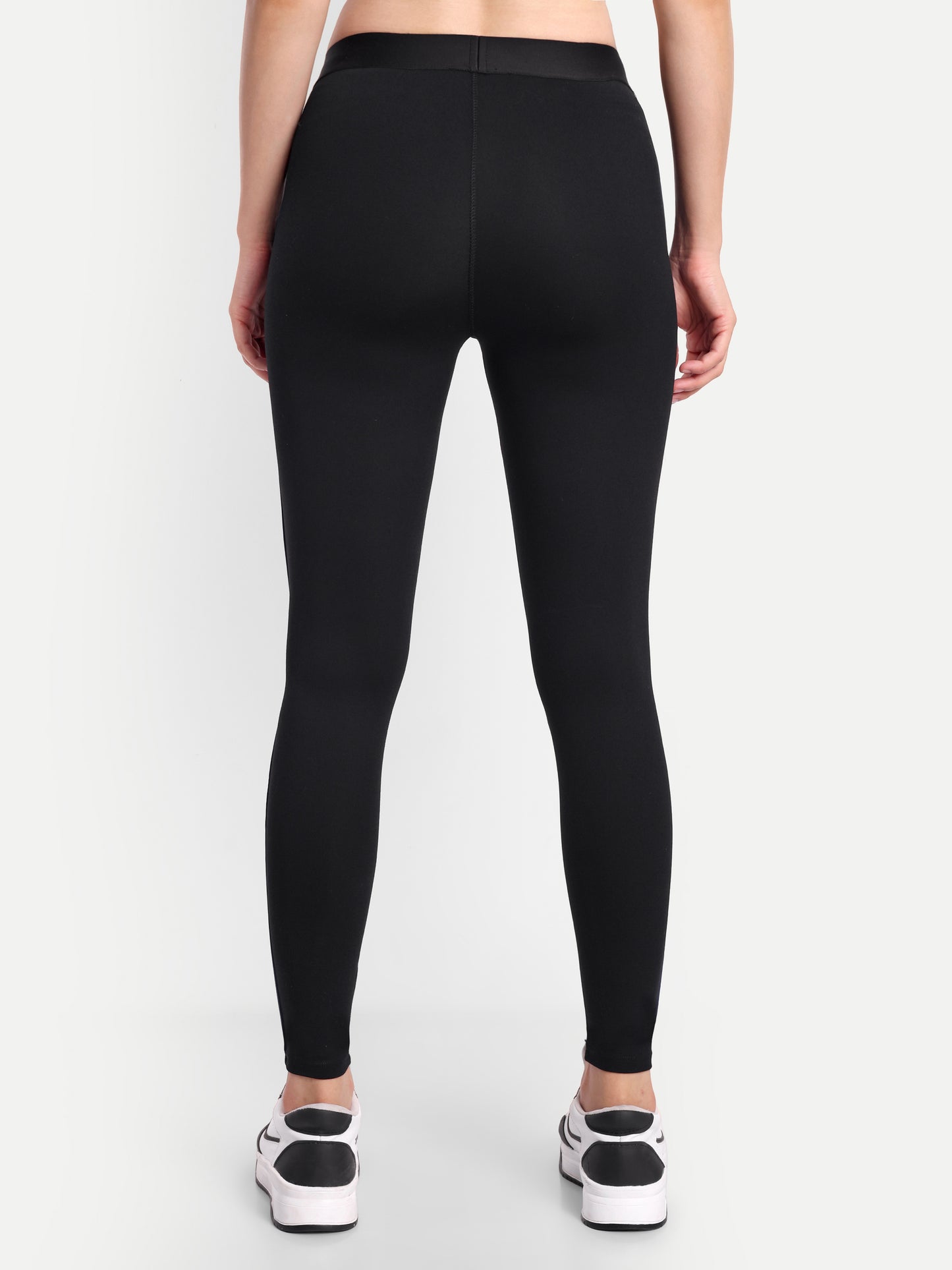 NAOMI LAPIS ACCENT HIGH WAISTED BLACK LEGGINGS