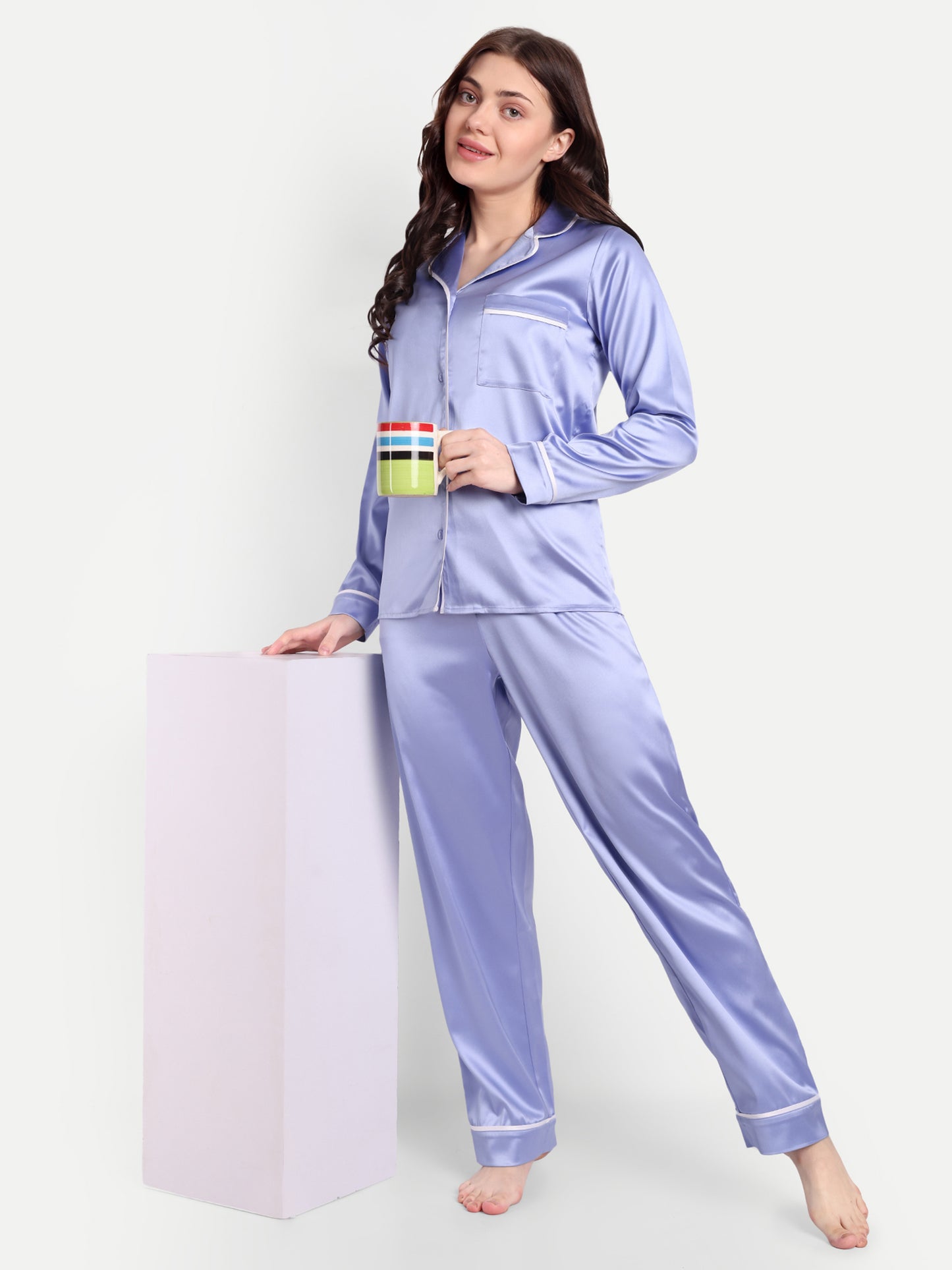 ANNA SLEEP SET IN PERIWINKLE BLUE