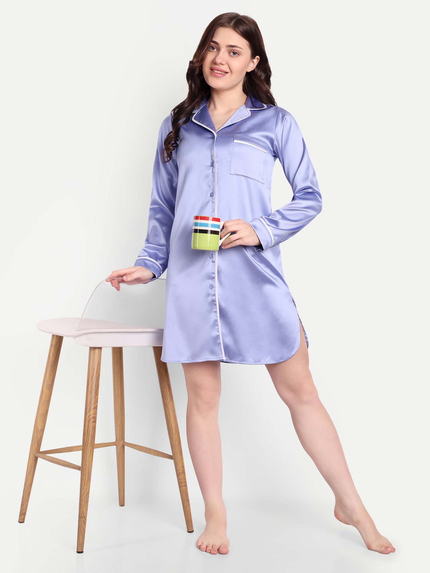 CHERIE SLEEP DRESS IN PERIWINKLE BLUE