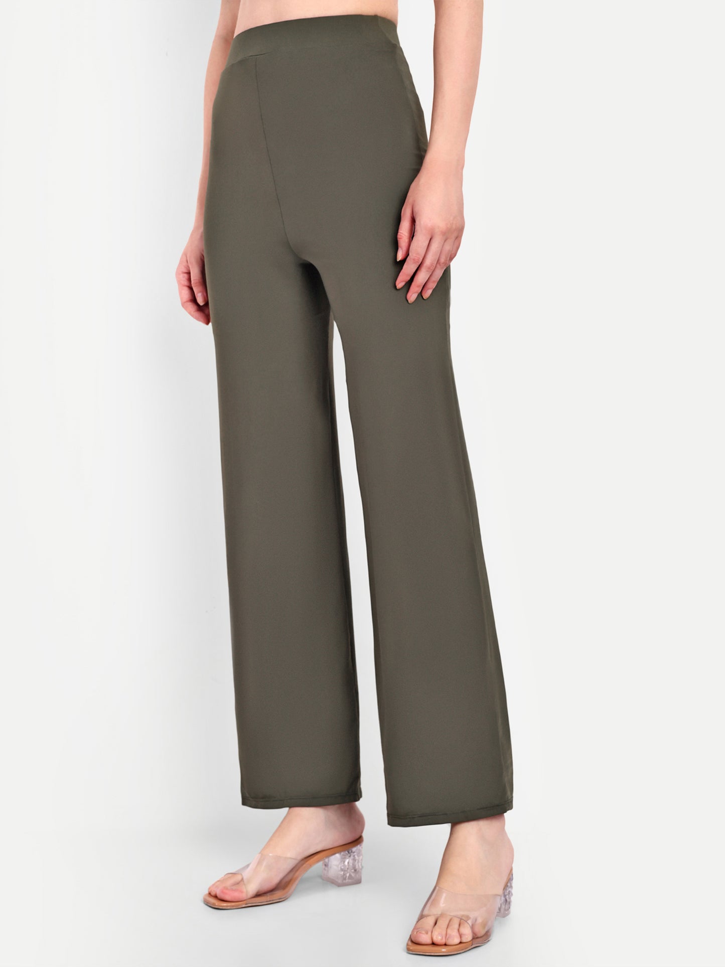 JULIA FLARED PANTS IN OLIVE GREEN