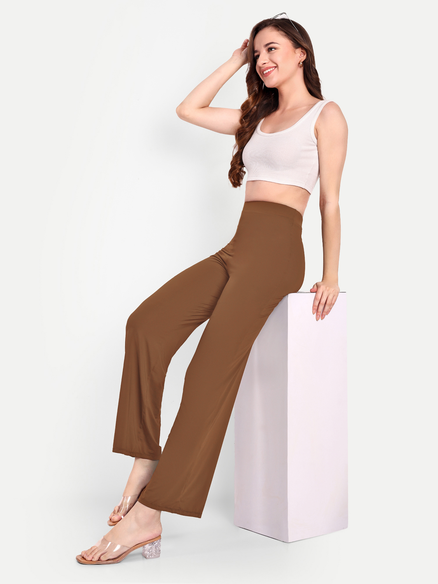 JULIA FLARED PANTS IN CHOCOLATE BROWN