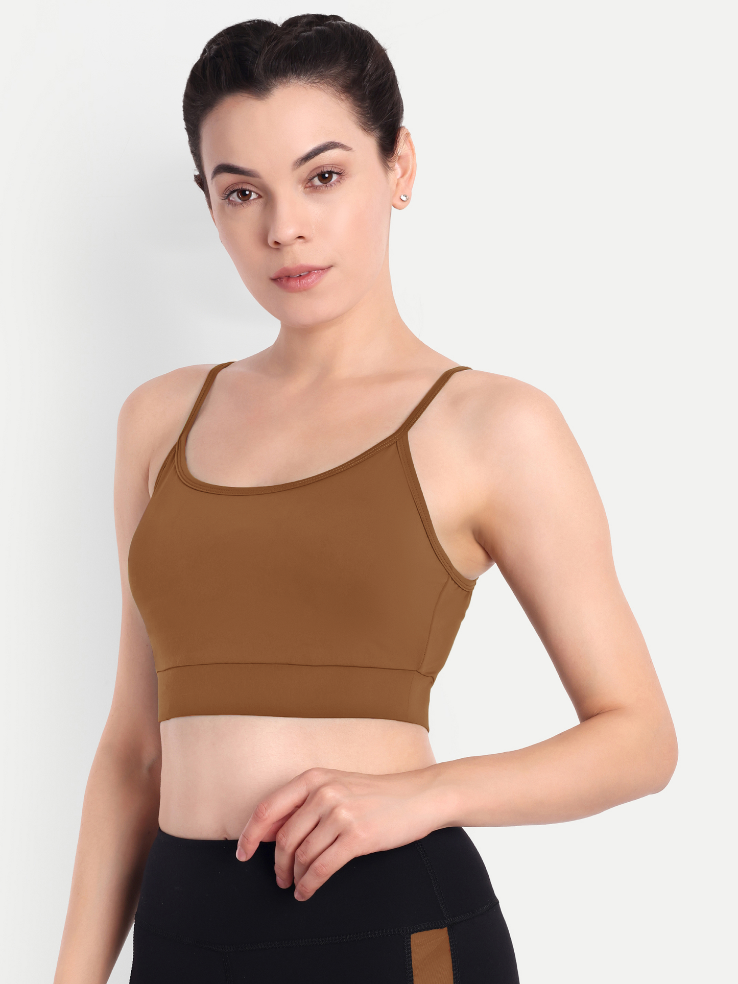 DEBBIE SPORTS BRA IN CHOCOLATE BROWN