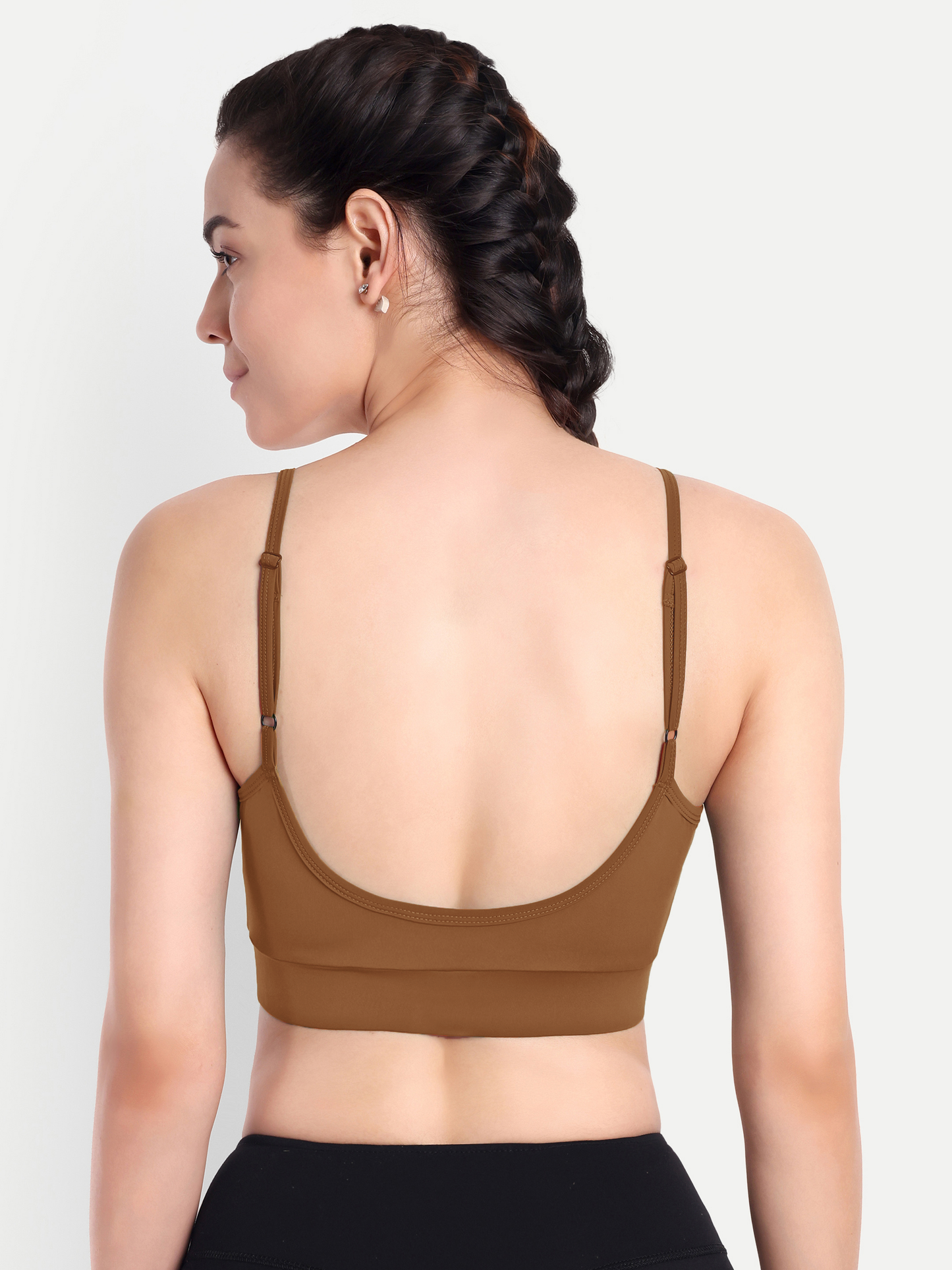 DEBBIE SPORTS BRA IN CHOCOLATE BROWN