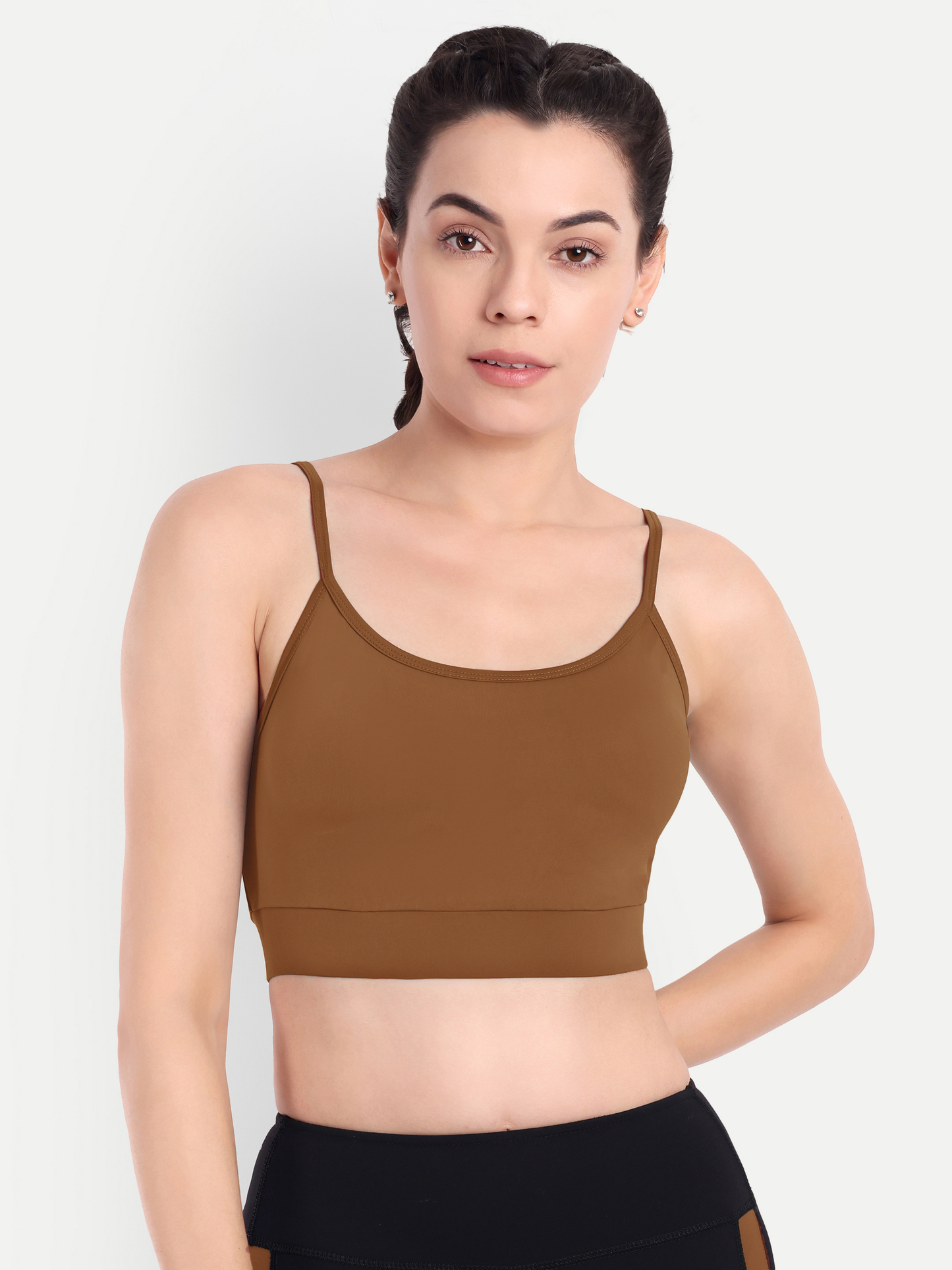 DEBBIE SPORTS BRA IN CHOCOLATE BROWN