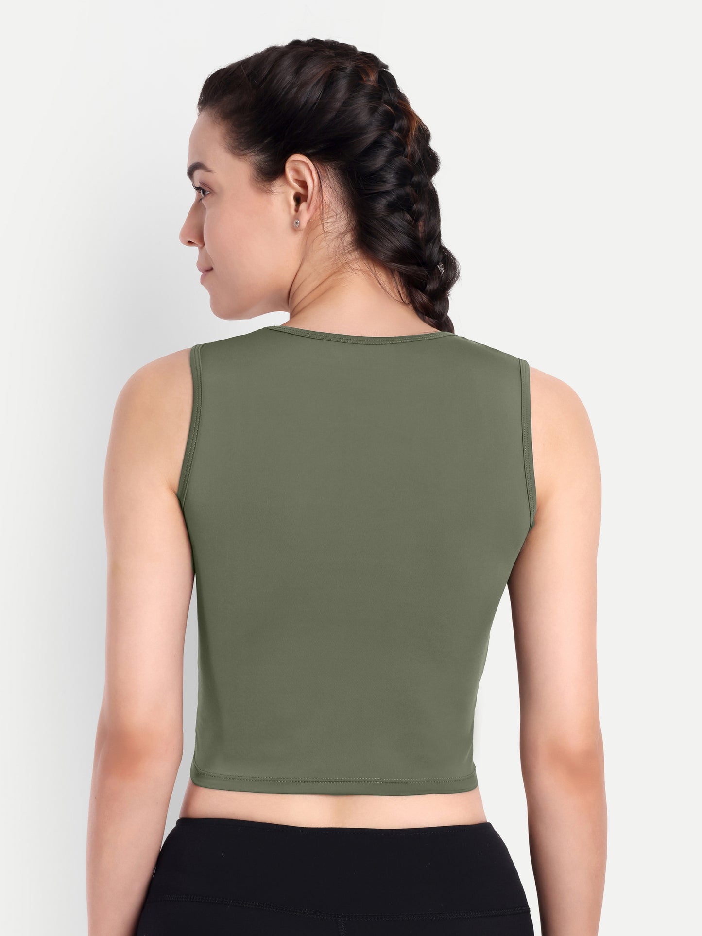 FLEUR CROP TOP IN OLIVE GREEN