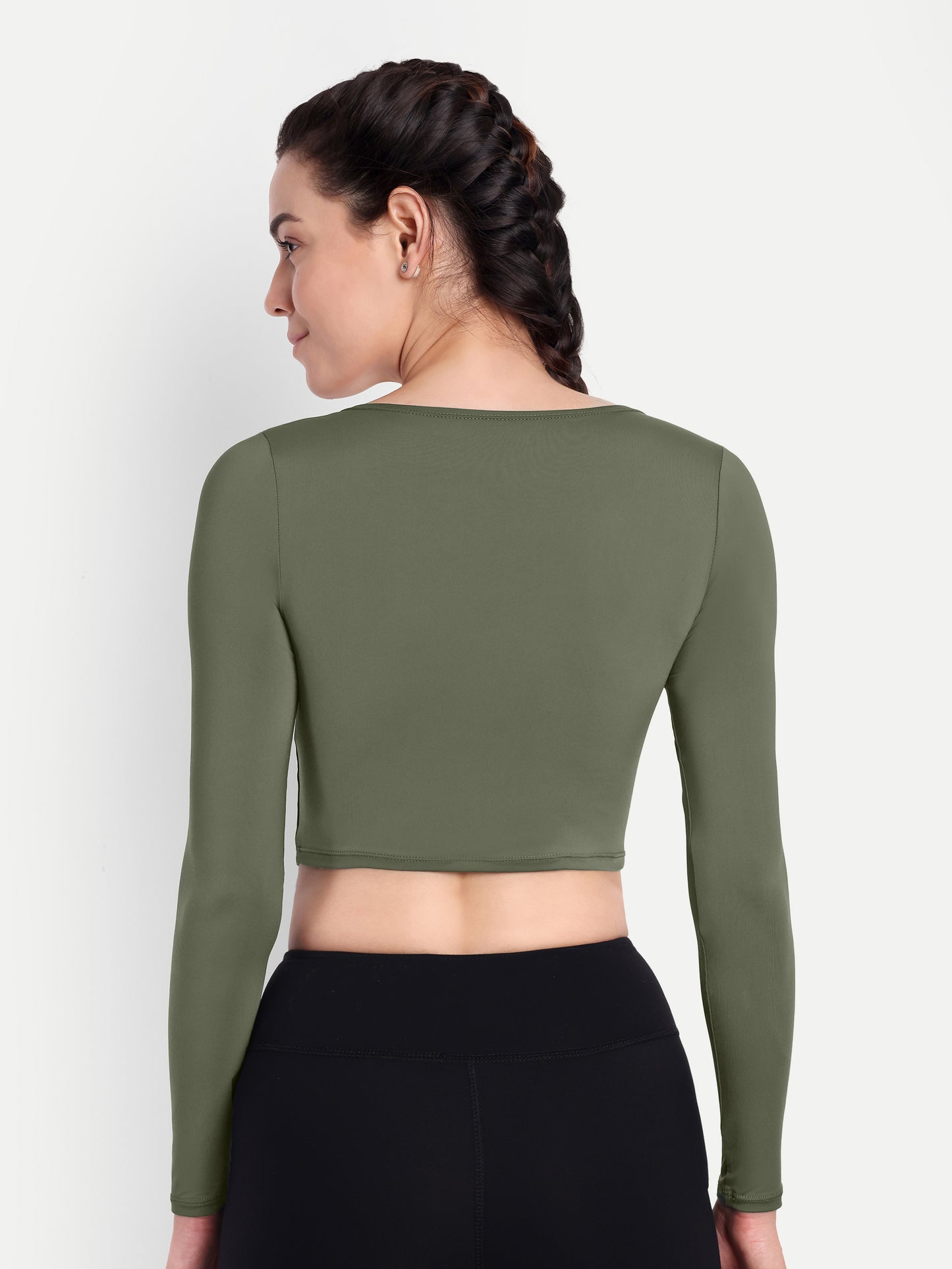 BLAKE CROP TOP IN OLIVE GREEN