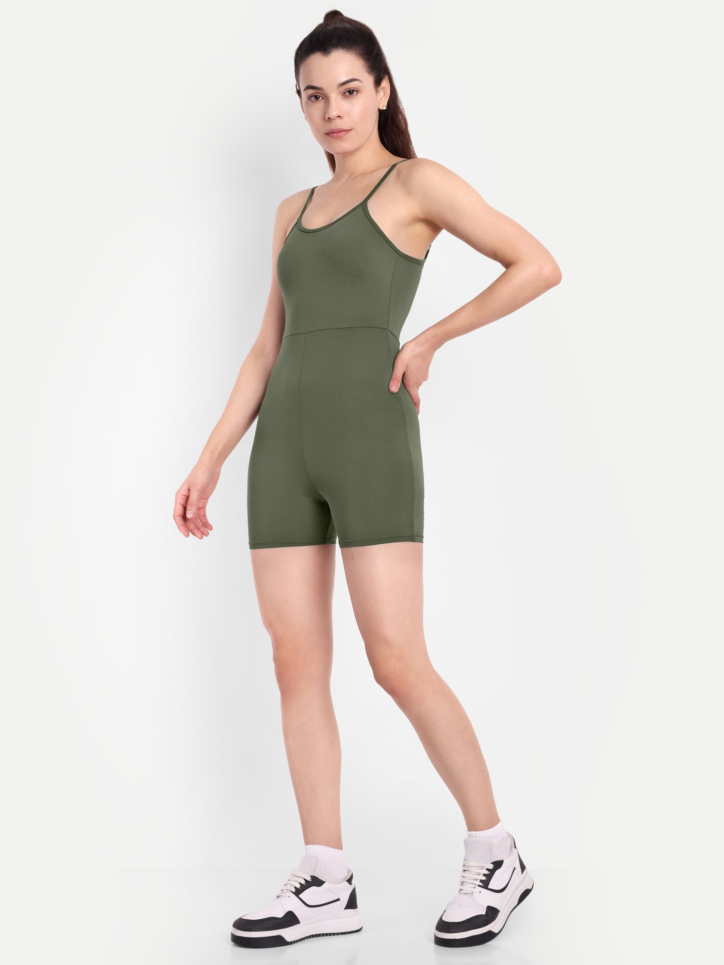 GIGI PLAY SUIT IN OLIVE GREEN