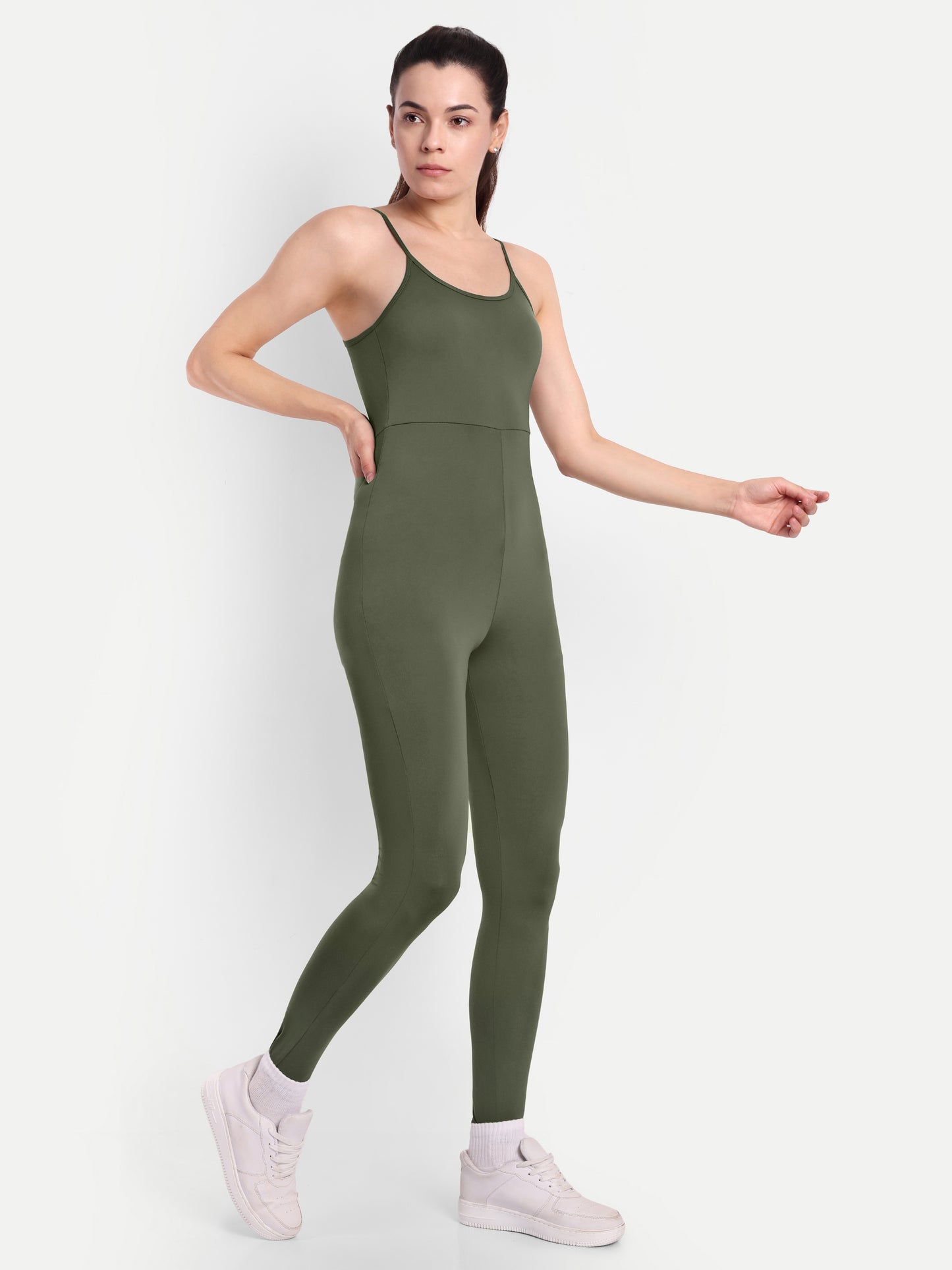 ISA BODYSUIT IN OLIVE GREEN