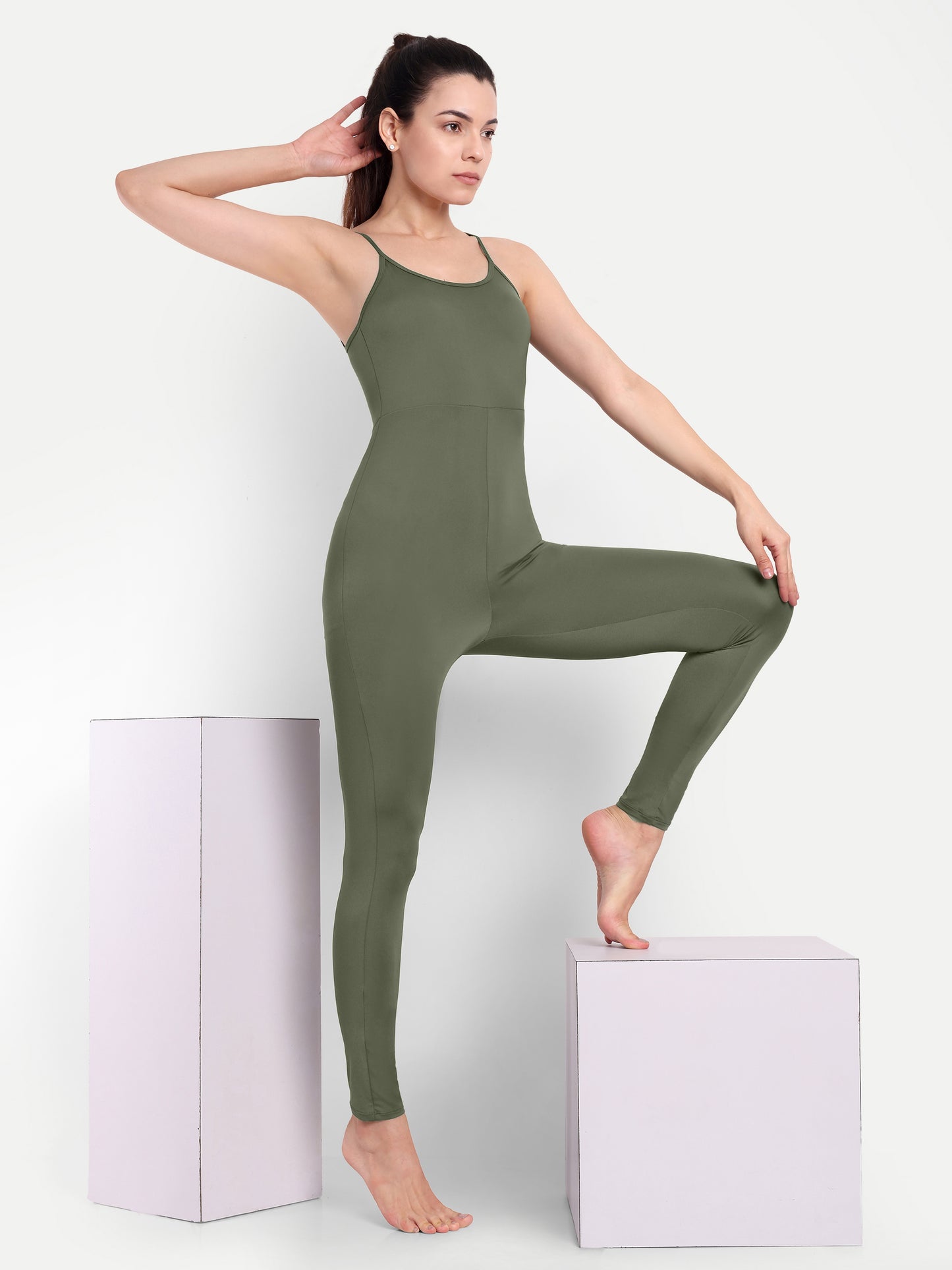 ISA BODYSUIT IN OLIVE GREEN