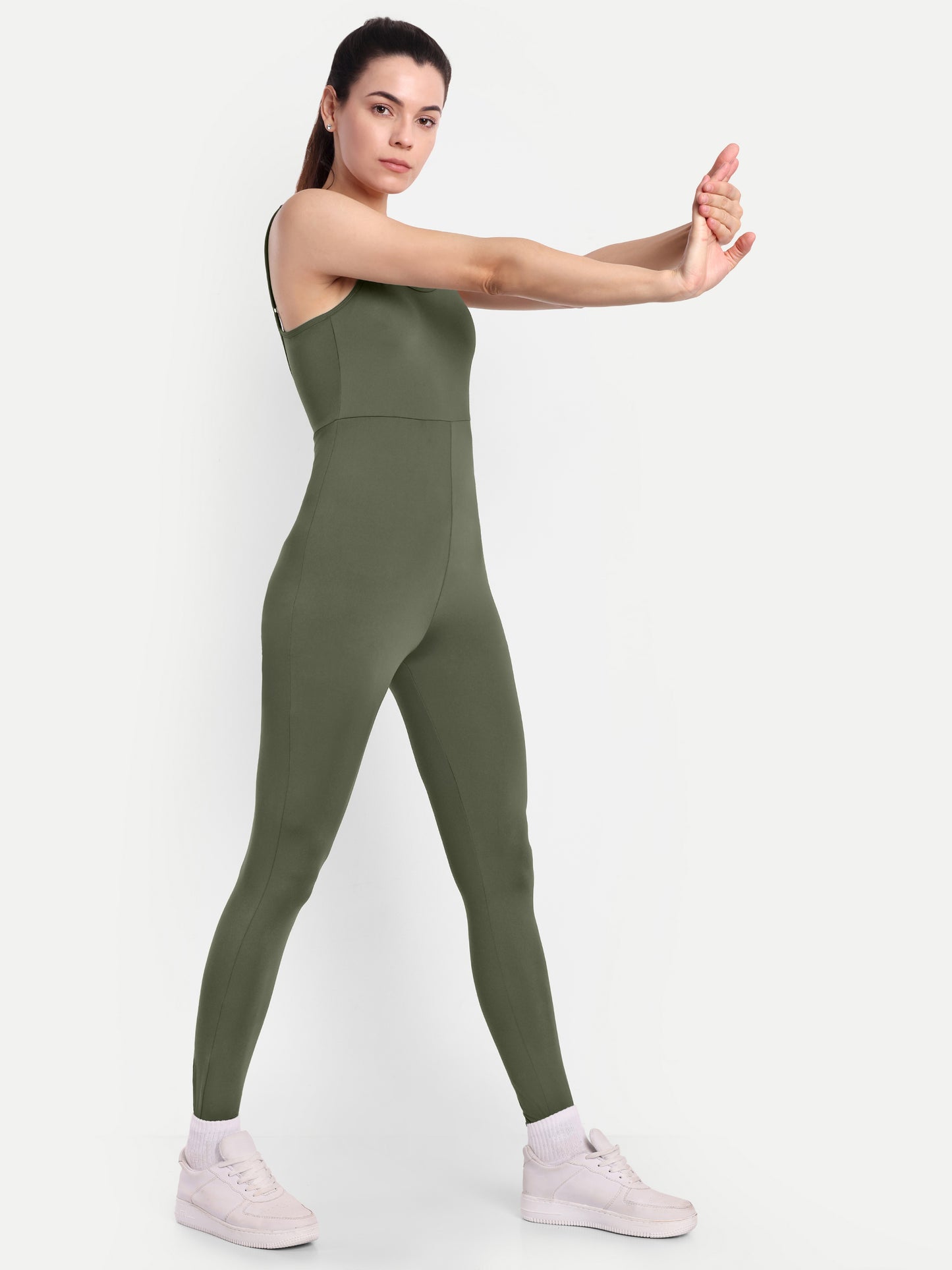 ISA BODYSUIT IN OLIVE GREEN