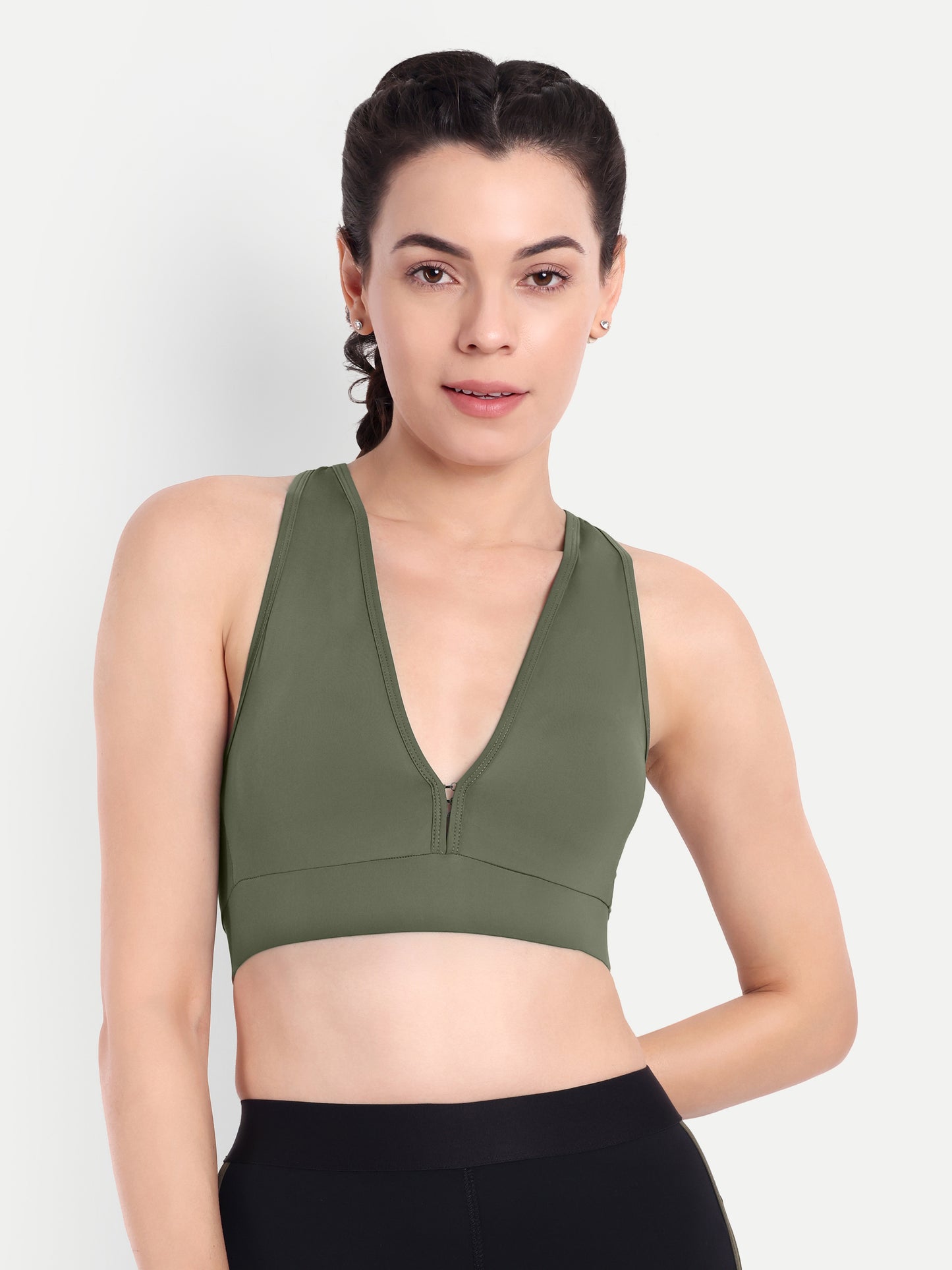 NATALIA SPORTS BRA IN OLIVE GREEN