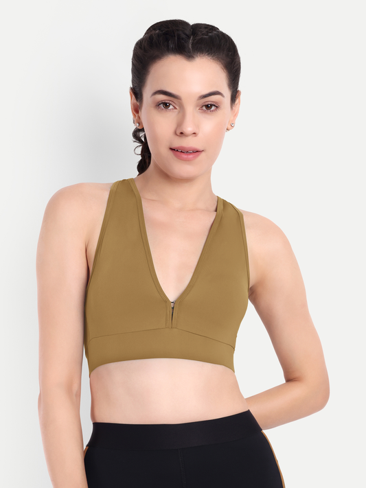 NATALIA SPORTS BRA IN CHOCOLATE BROWN