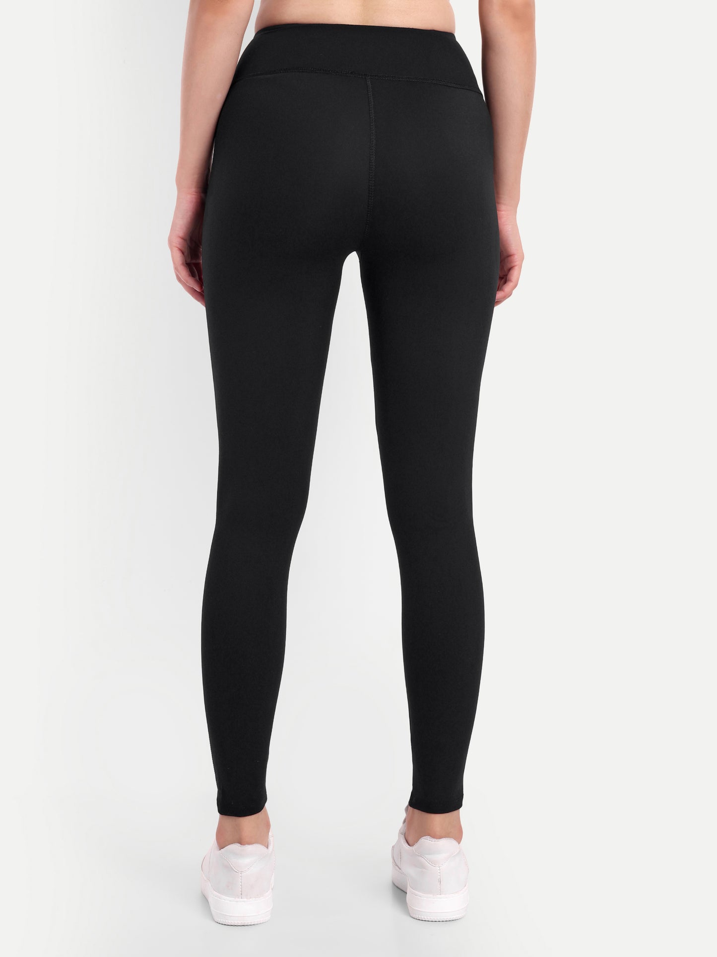 MARIA OLIVE ACCENT HIGH WAISTED BLACK LEGGINGS