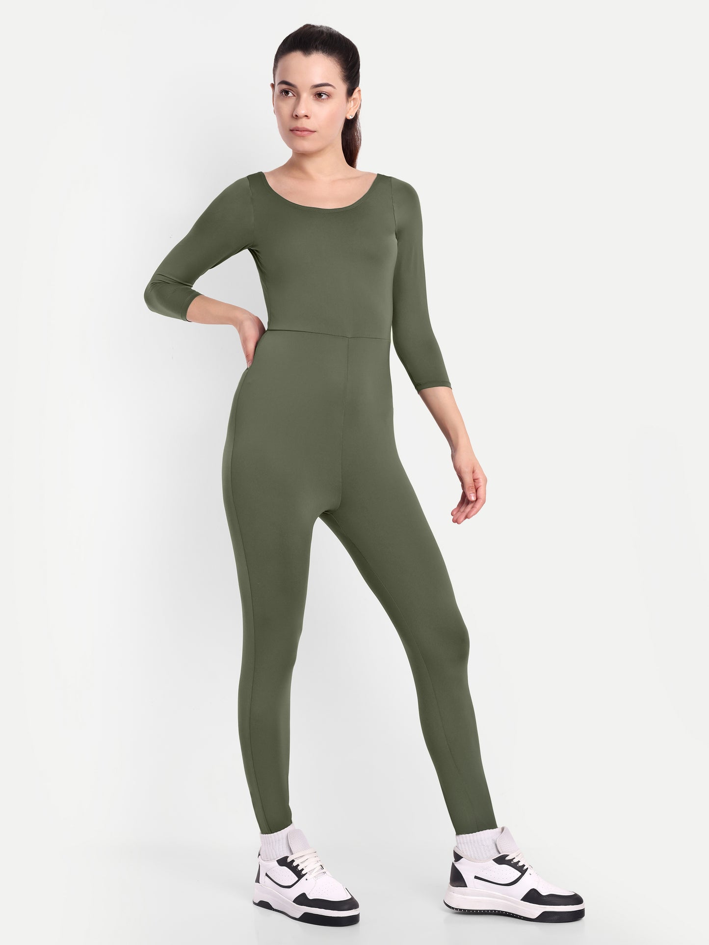 PARIS BODYSUIT IN OLIVE GREEN