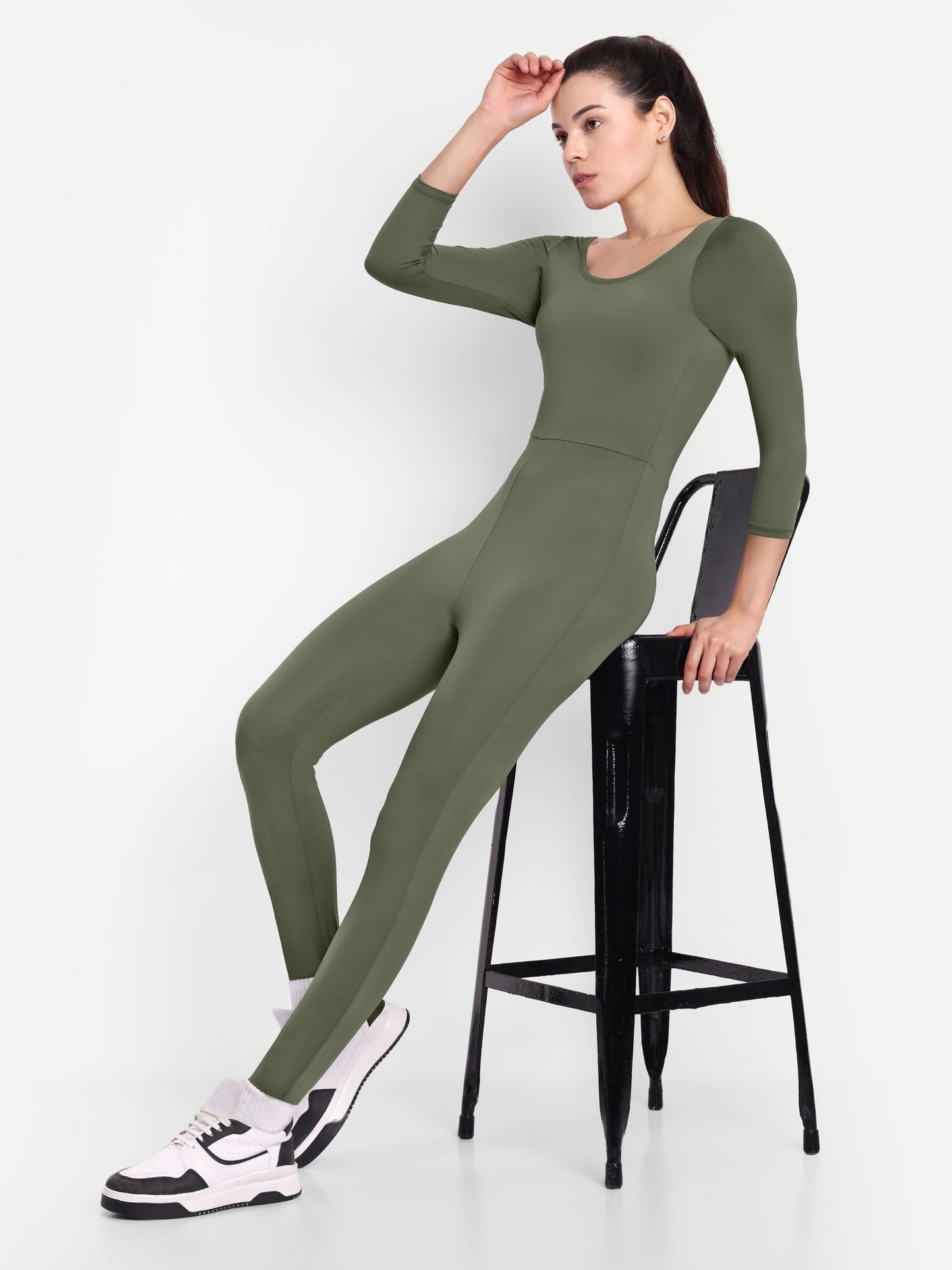 PARIS BODYSUIT IN OLIVE GREEN