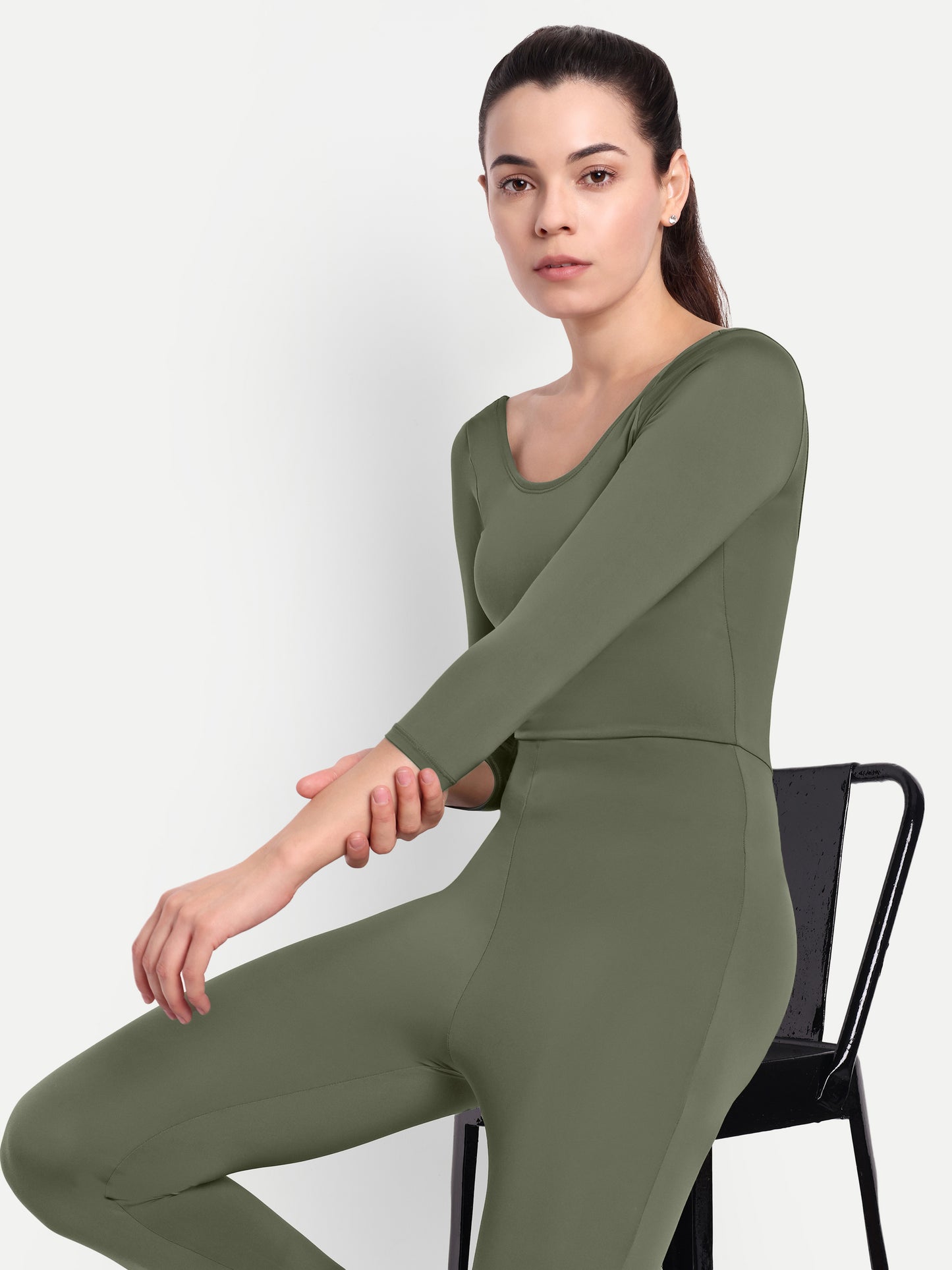 PARIS BODYSUIT IN OLIVE GREEN