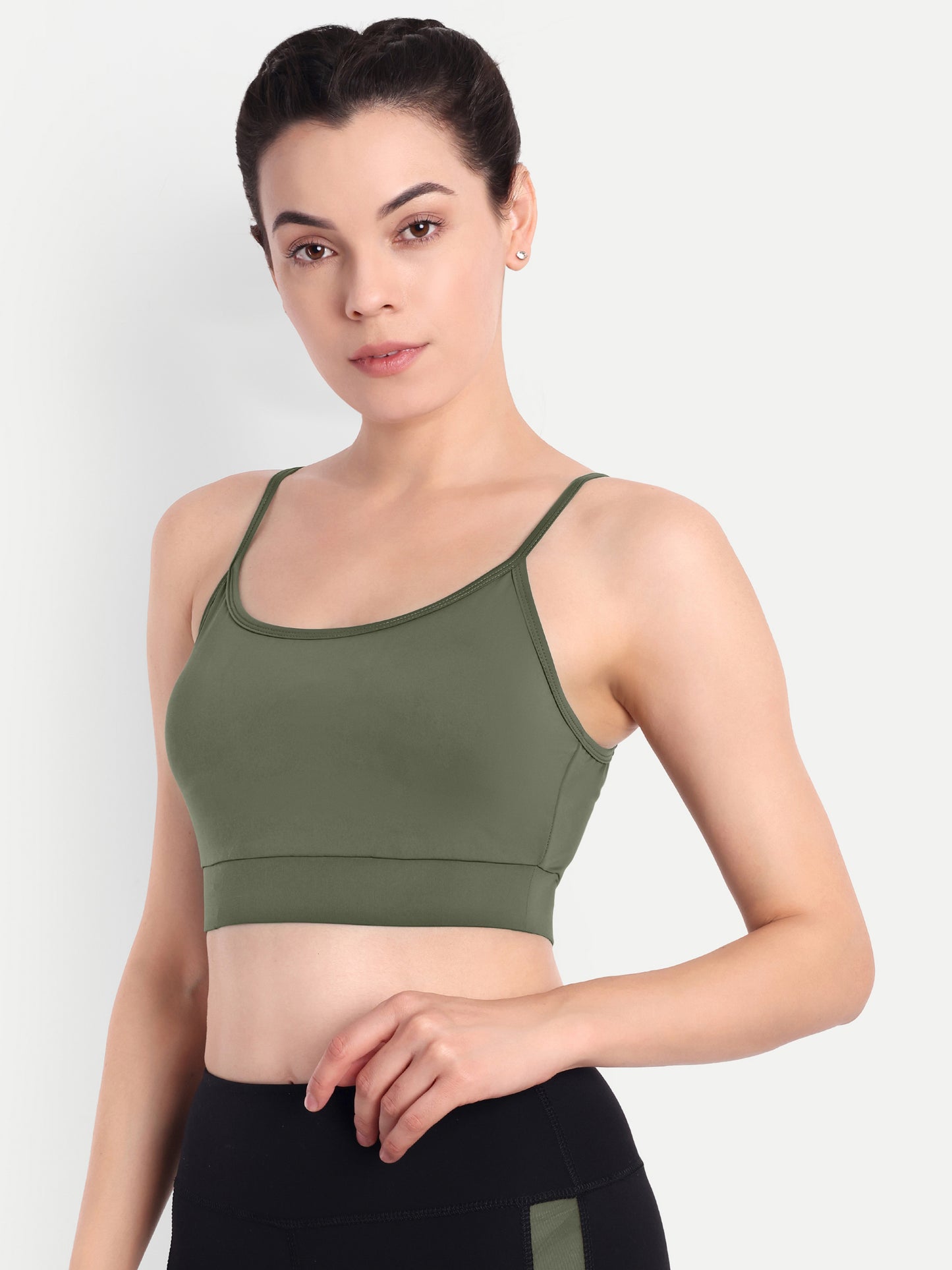 DEBBIE SPORTS BRA IN OLIVE GREEN