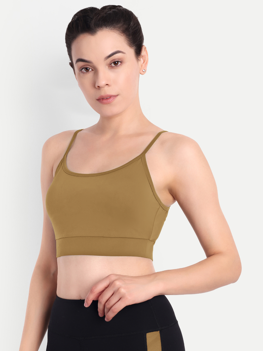 DEBBIE SPORTS BRA IN CHOCOLATE BROWN