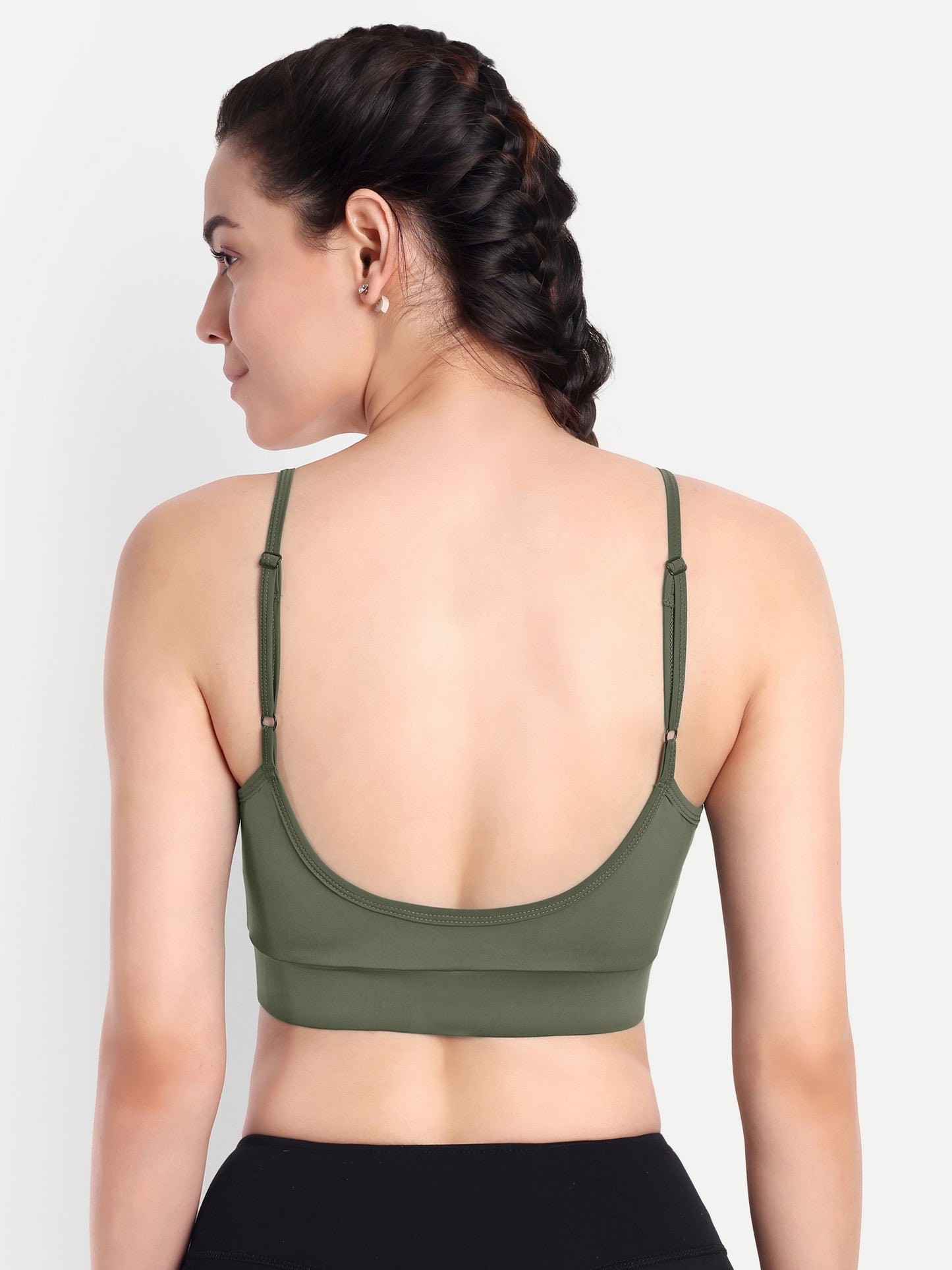 DEBBIE SPORTS BRA IN OLIVE GREEN