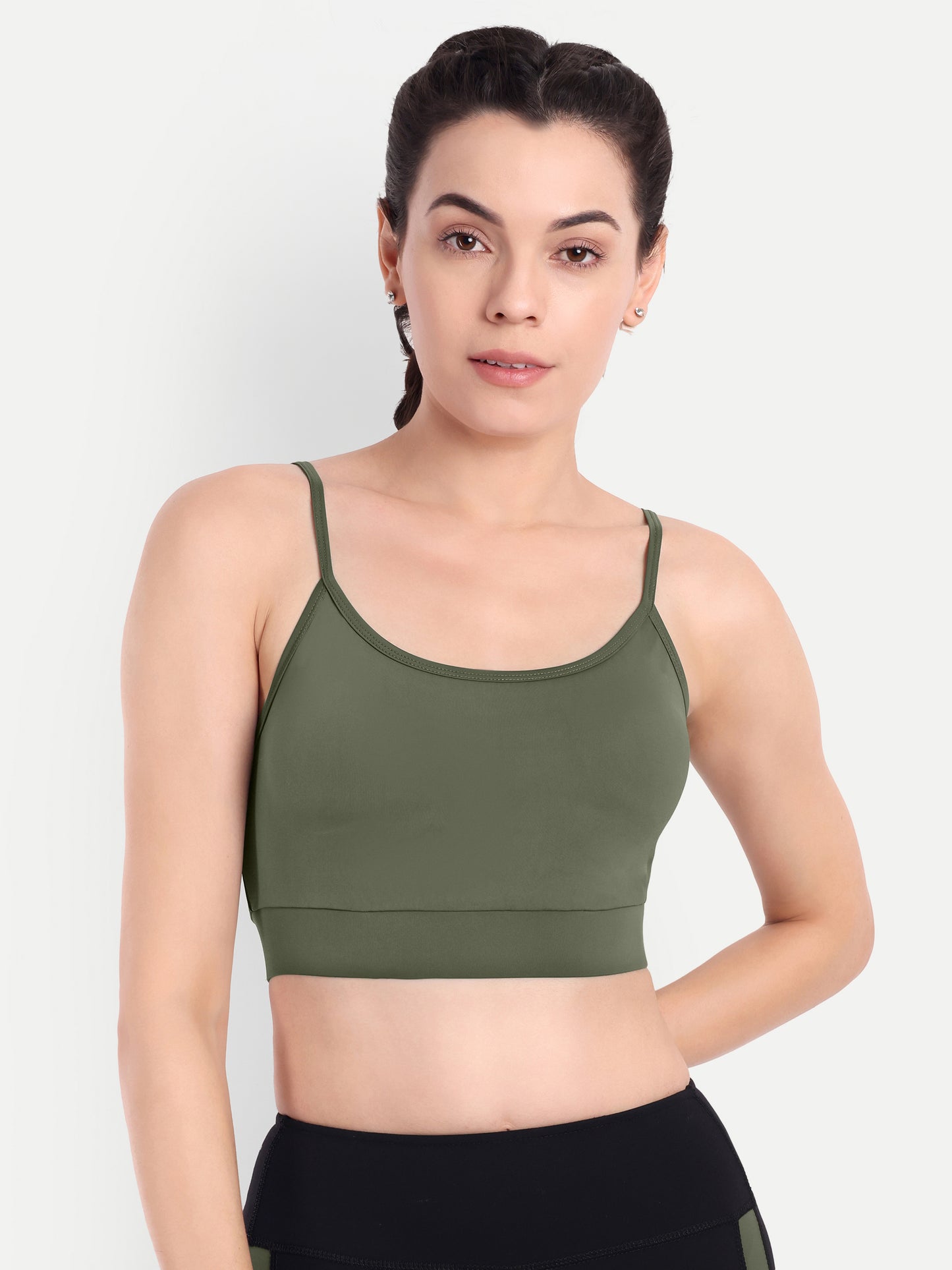 DEBBIE SPORTS BRA IN OLIVE GREEN