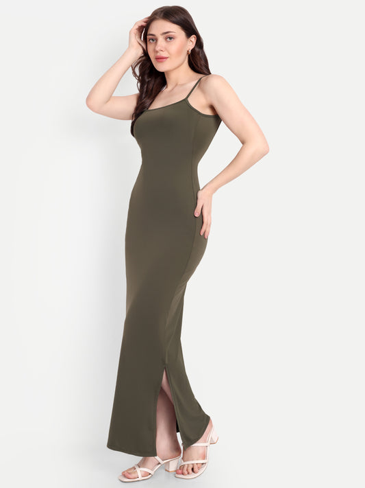 SOPHIA LOUNGE DRESS IN OLIVE GREEN