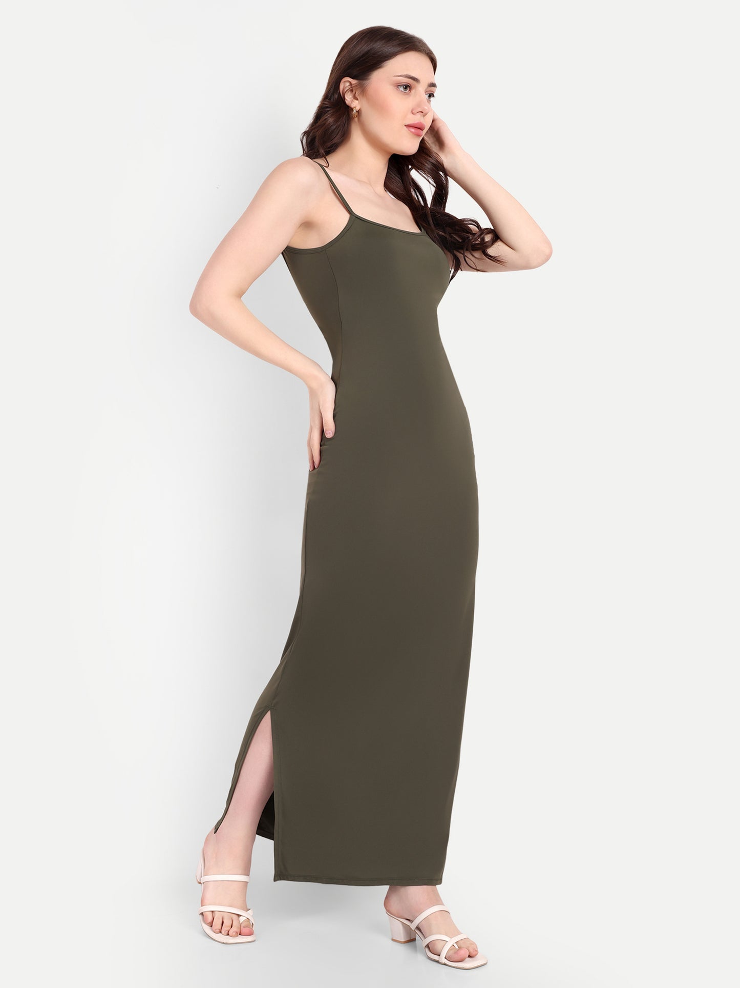 SOPHIA LOUNGE DRESS IN OLIVE GREEN